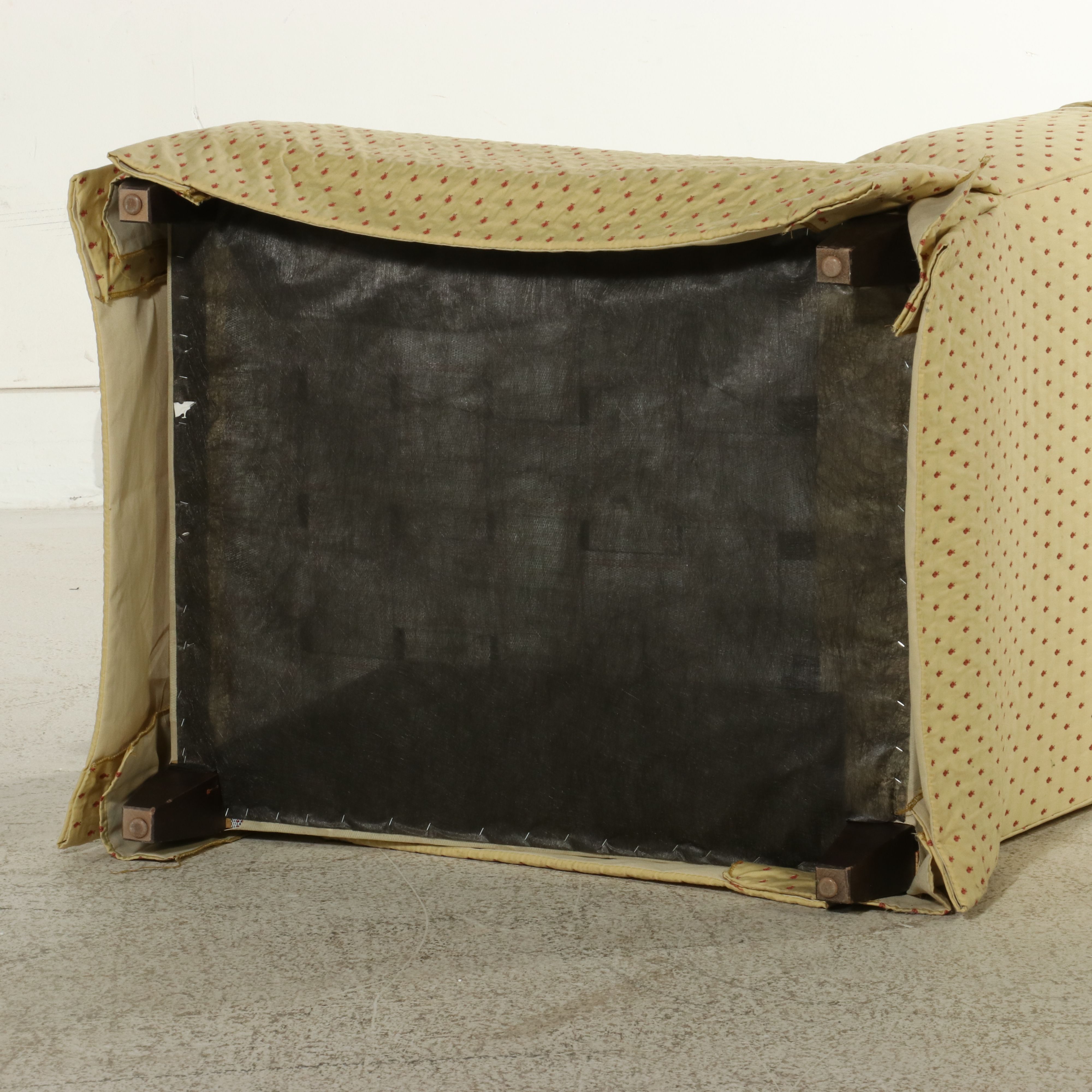 Sherrill Furniture Skirted Slipper Chair in "Ladybug" Pattern, Late 20th Century