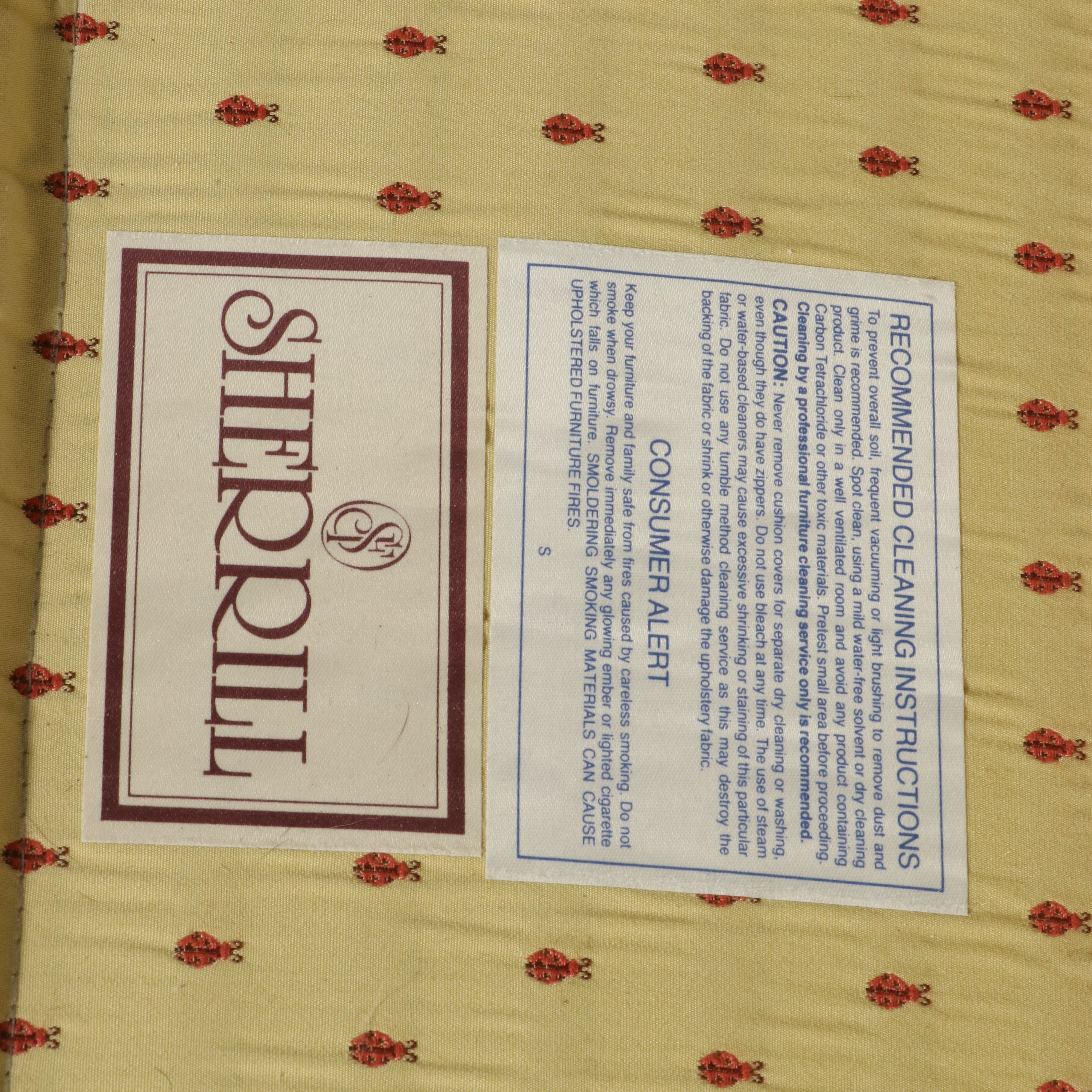 Sherrill Furniture Skirted Slipper Chair in "Ladybug" Pattern, Late 20th Century