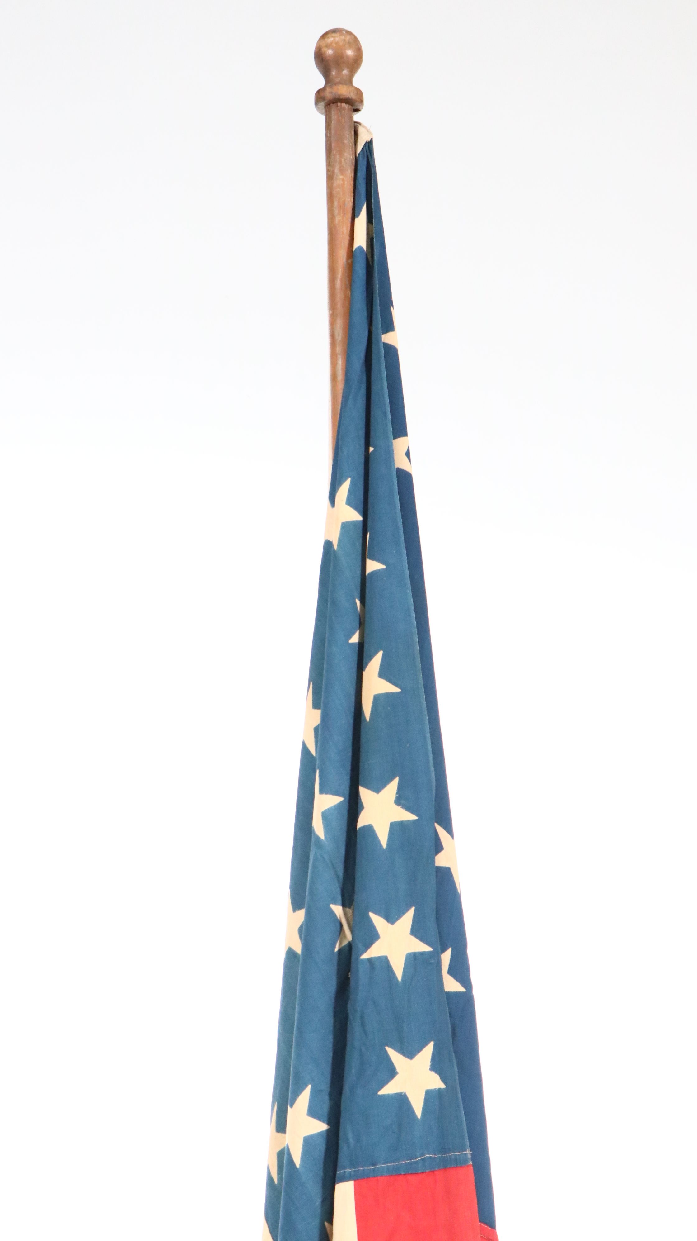 48-Star American Parade Flag with Stand, Early to Mid-20th Century