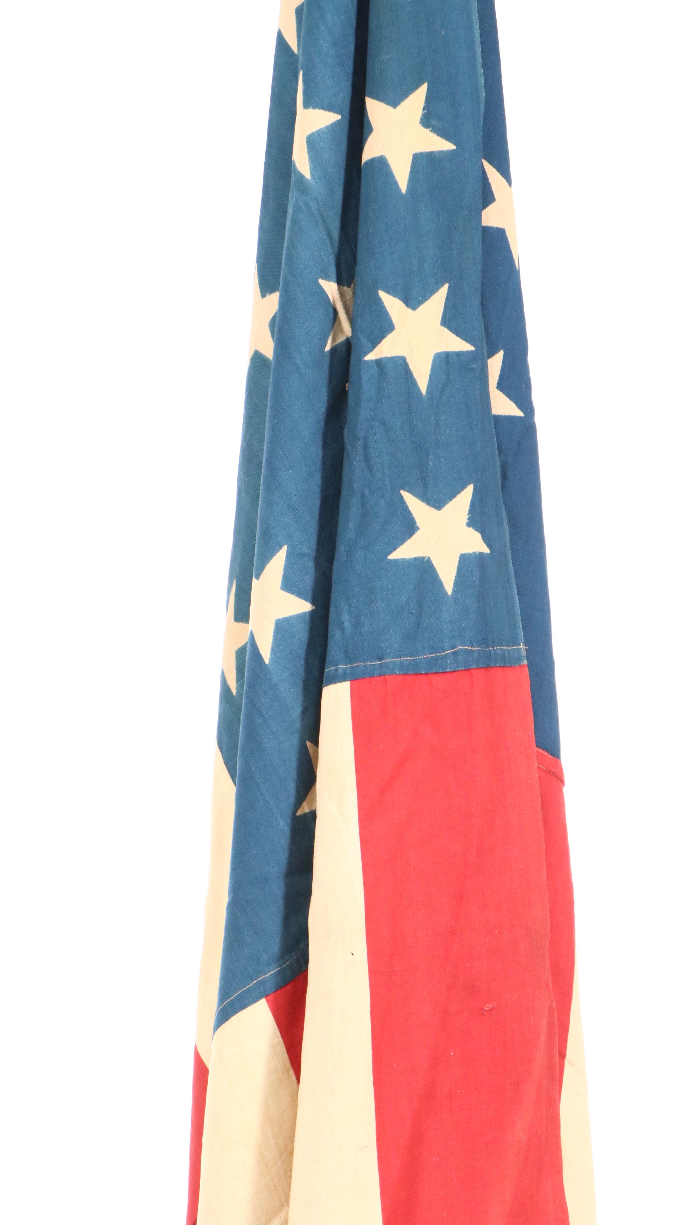 48-Star American Parade Flag with Stand, Early to Mid-20th Century