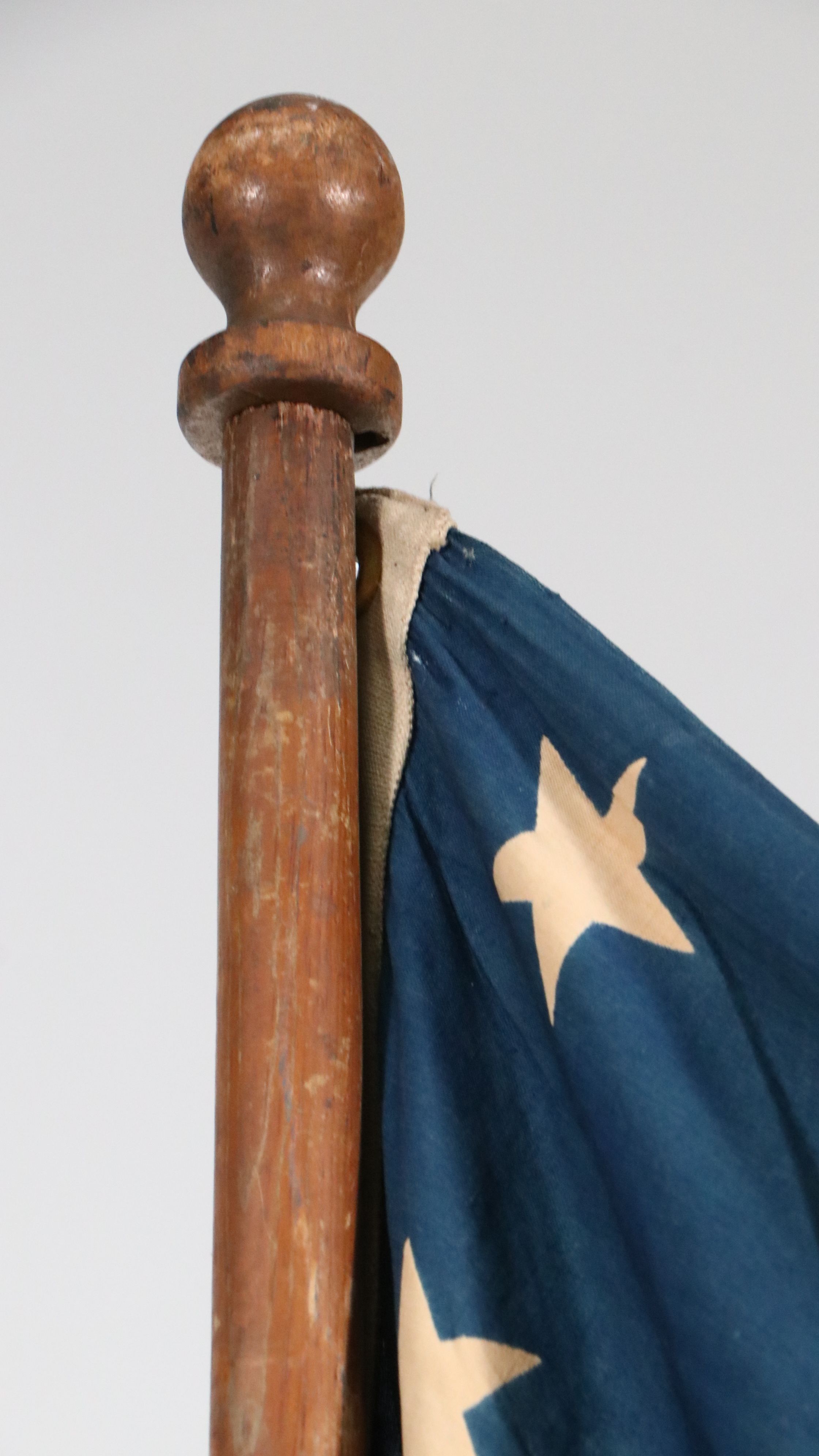 48-Star American Parade Flag with Stand, Early to Mid-20th Century