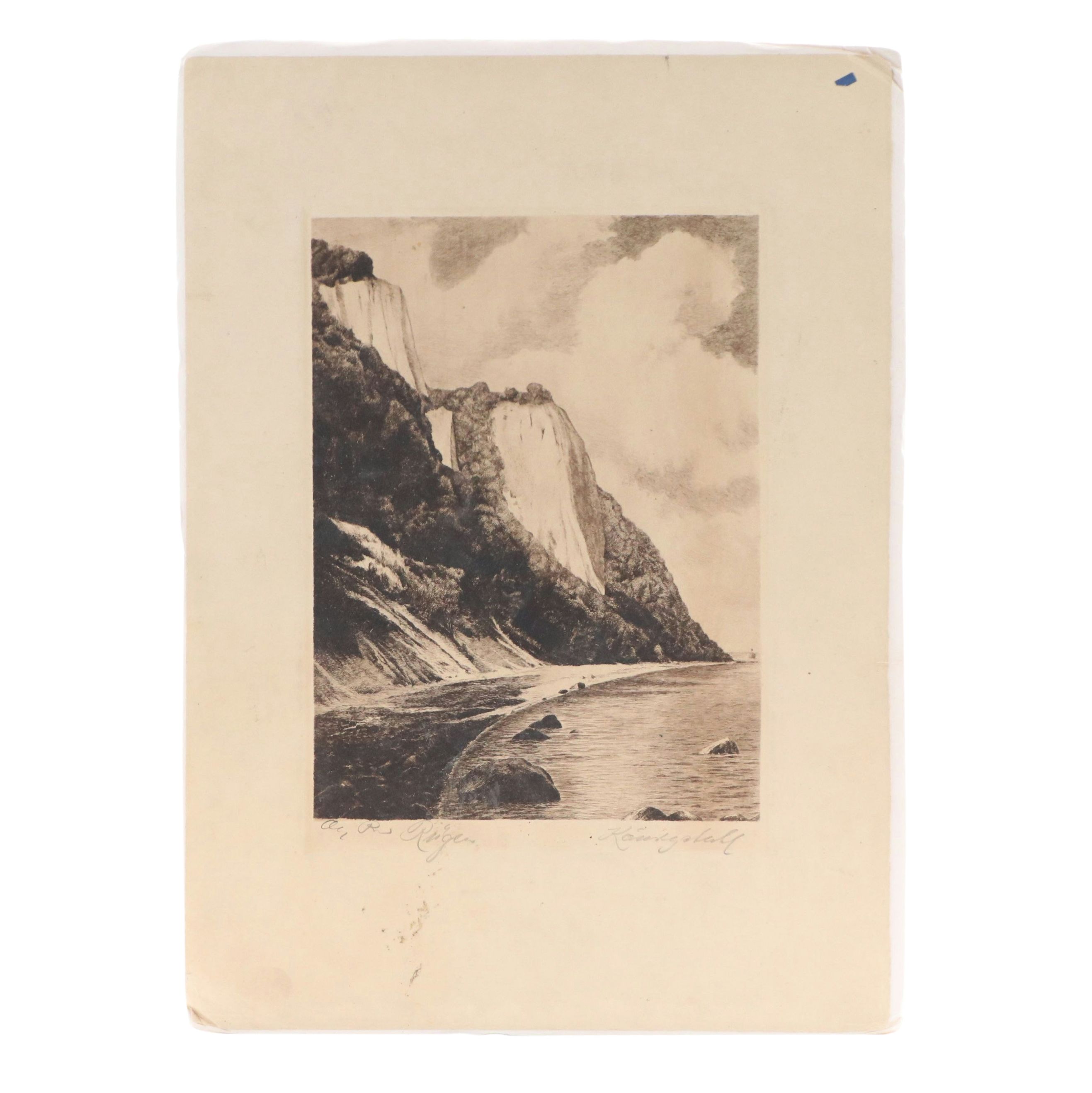 Etching of Seaside Cliffs Attributed to Max Reiger, Circa 1826