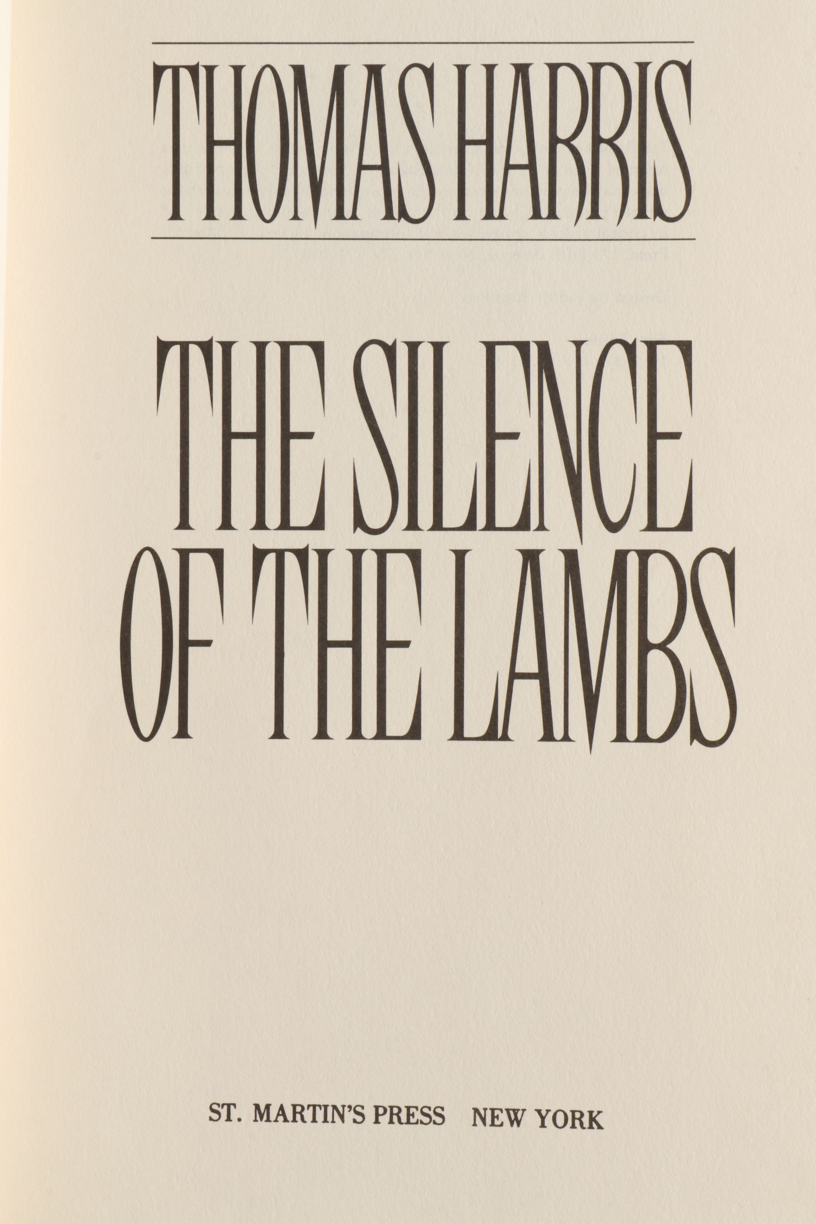Advance Reader's Copy "The Silence of the Lambs" by Thomas Harris