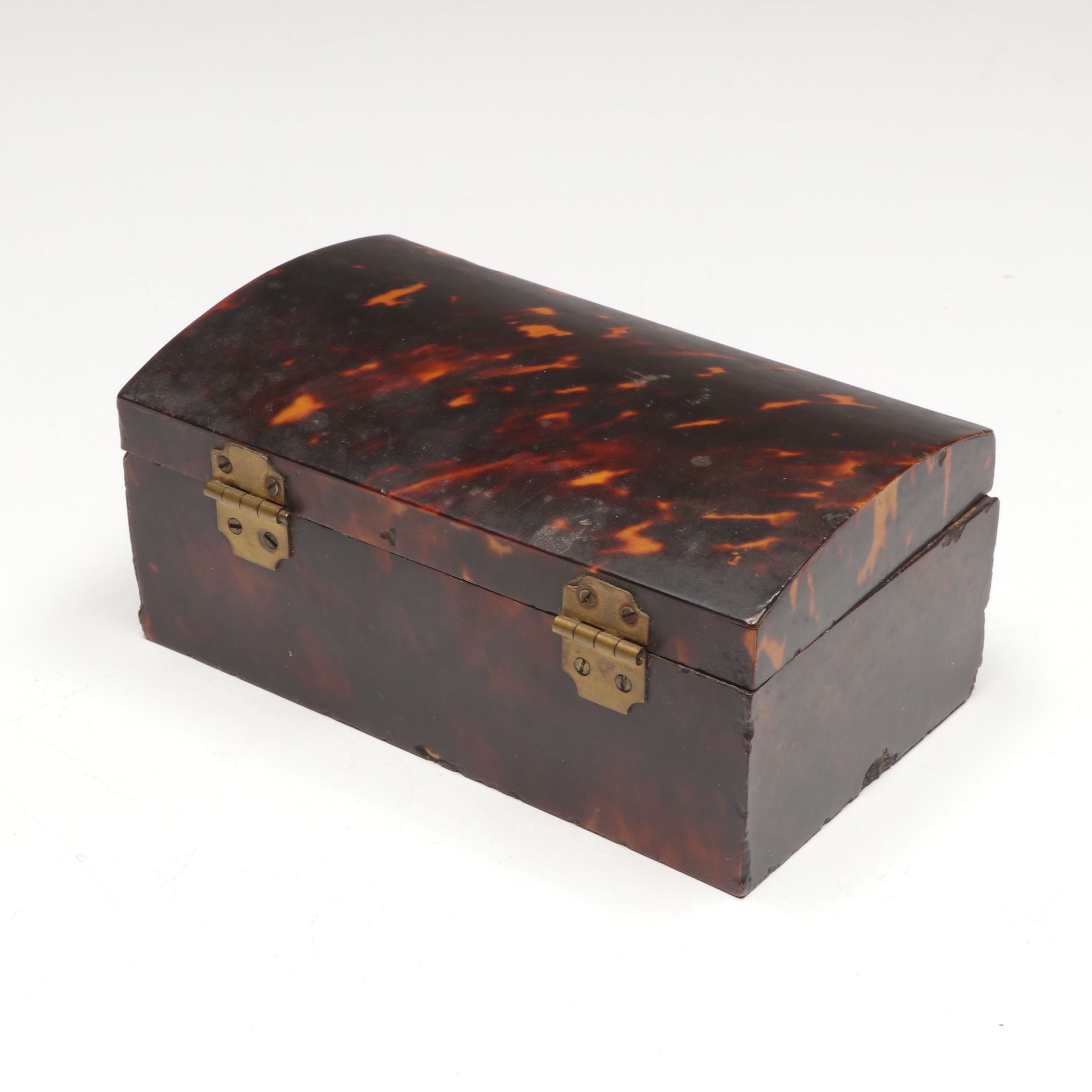 Antique Tortoiseshell Box with Nomad Design Co. Wood Box