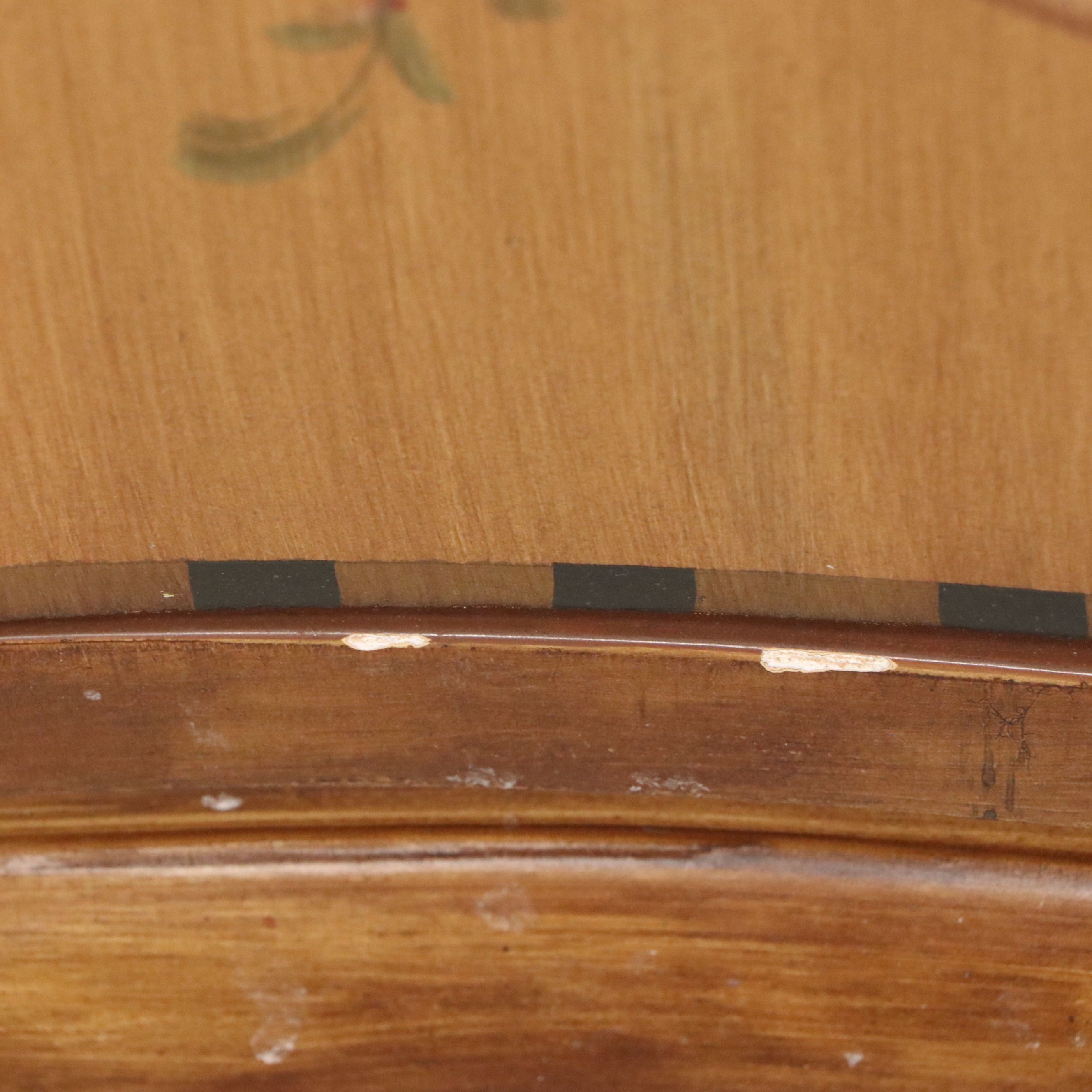 French Provincial Style Hand-Painted Accent Cabinet with Black Granite Top