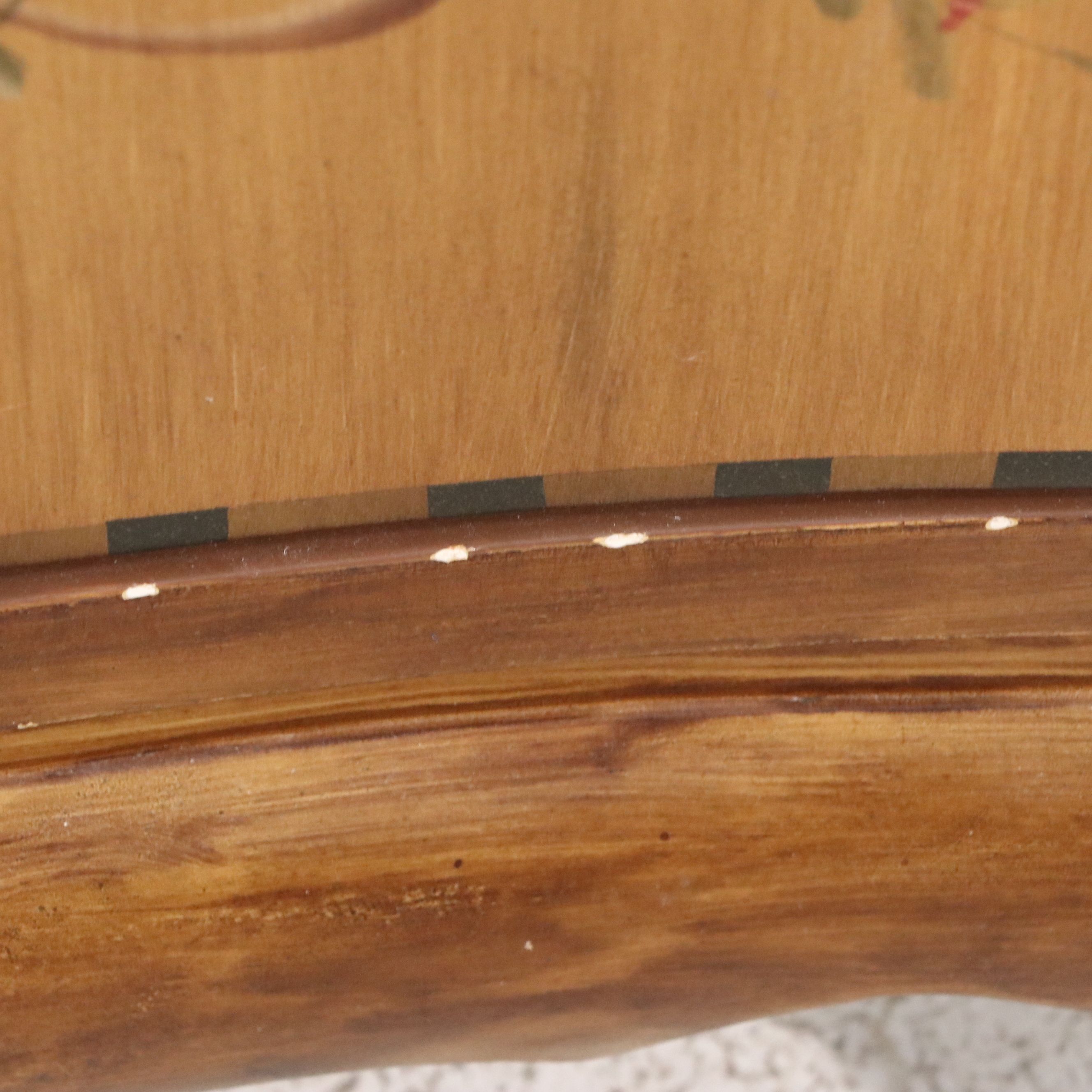 French Provincial Style Hand-Painted Accent Cabinet with Black Granite Top