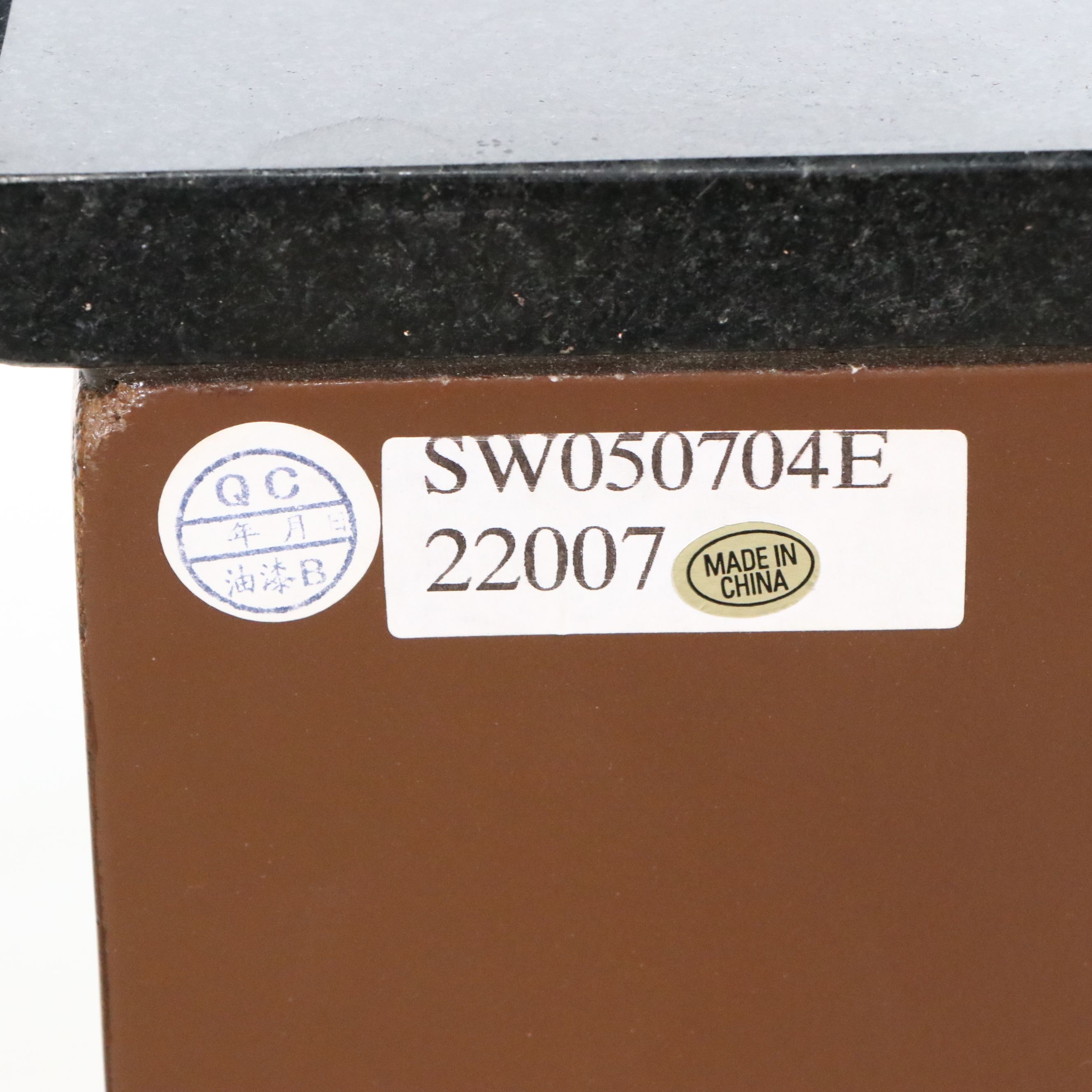 French Provincial Style Hand-Painted Accent Cabinet with Black Granite Top