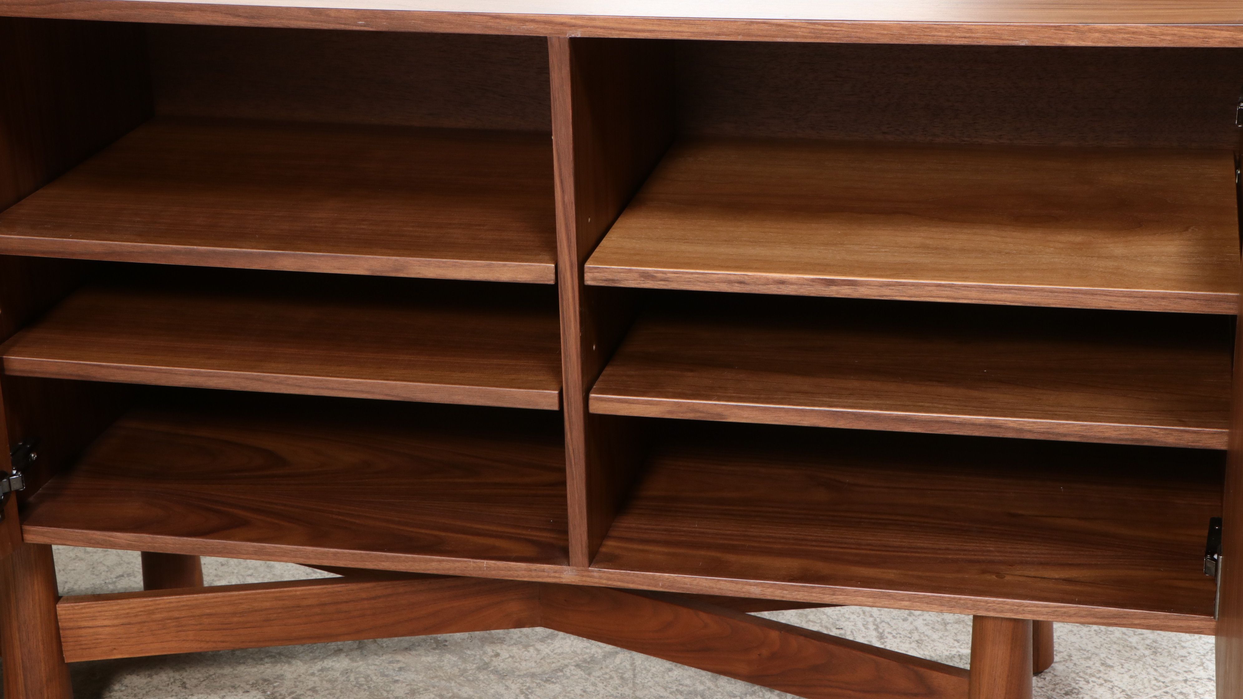 Lawson-Fenning "Bronson" Mid Century Modern Style Walnut Four-Door Cabinet