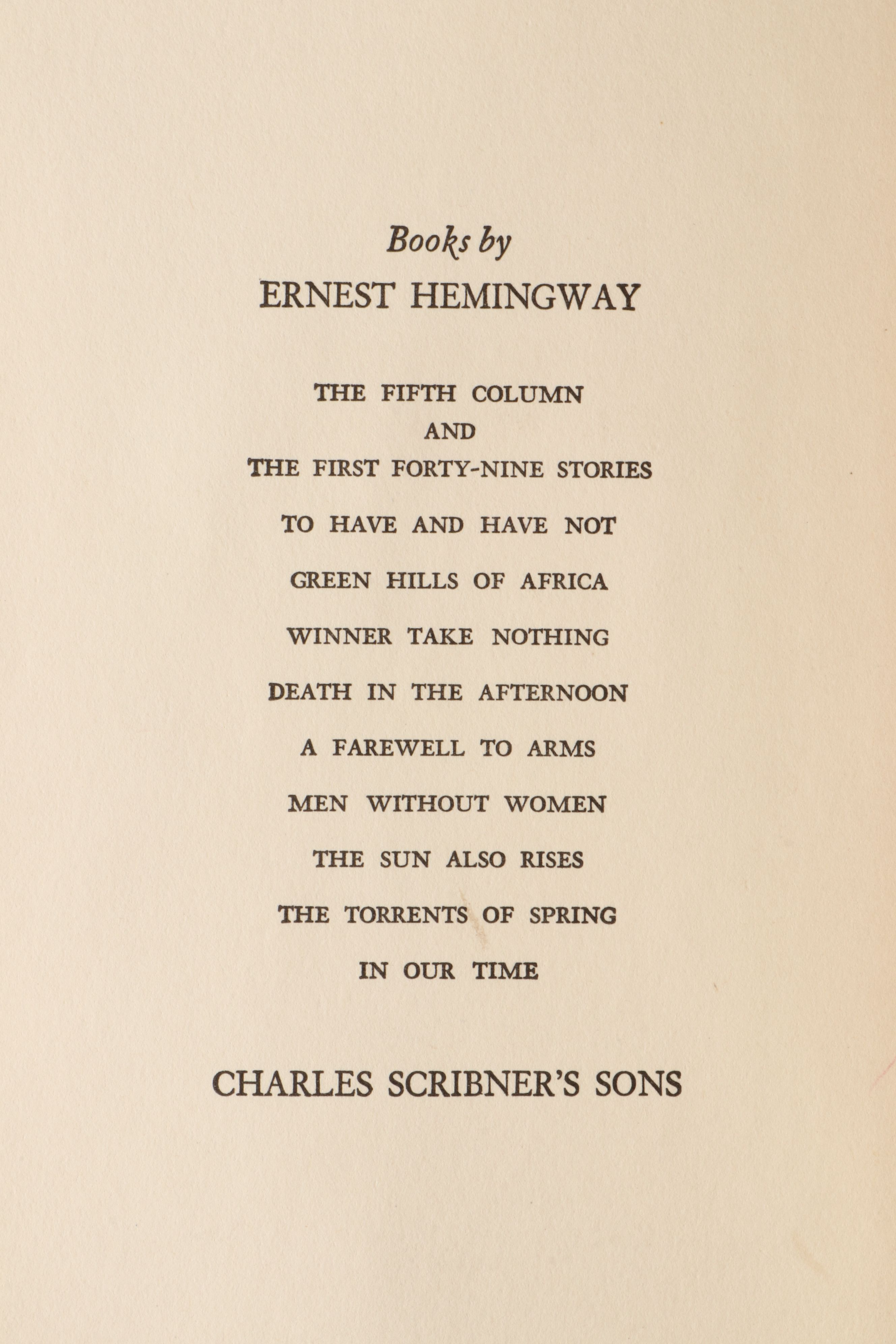 First Printing "For Whom the Bell Tolls" by Ernest Hemingway, 1940