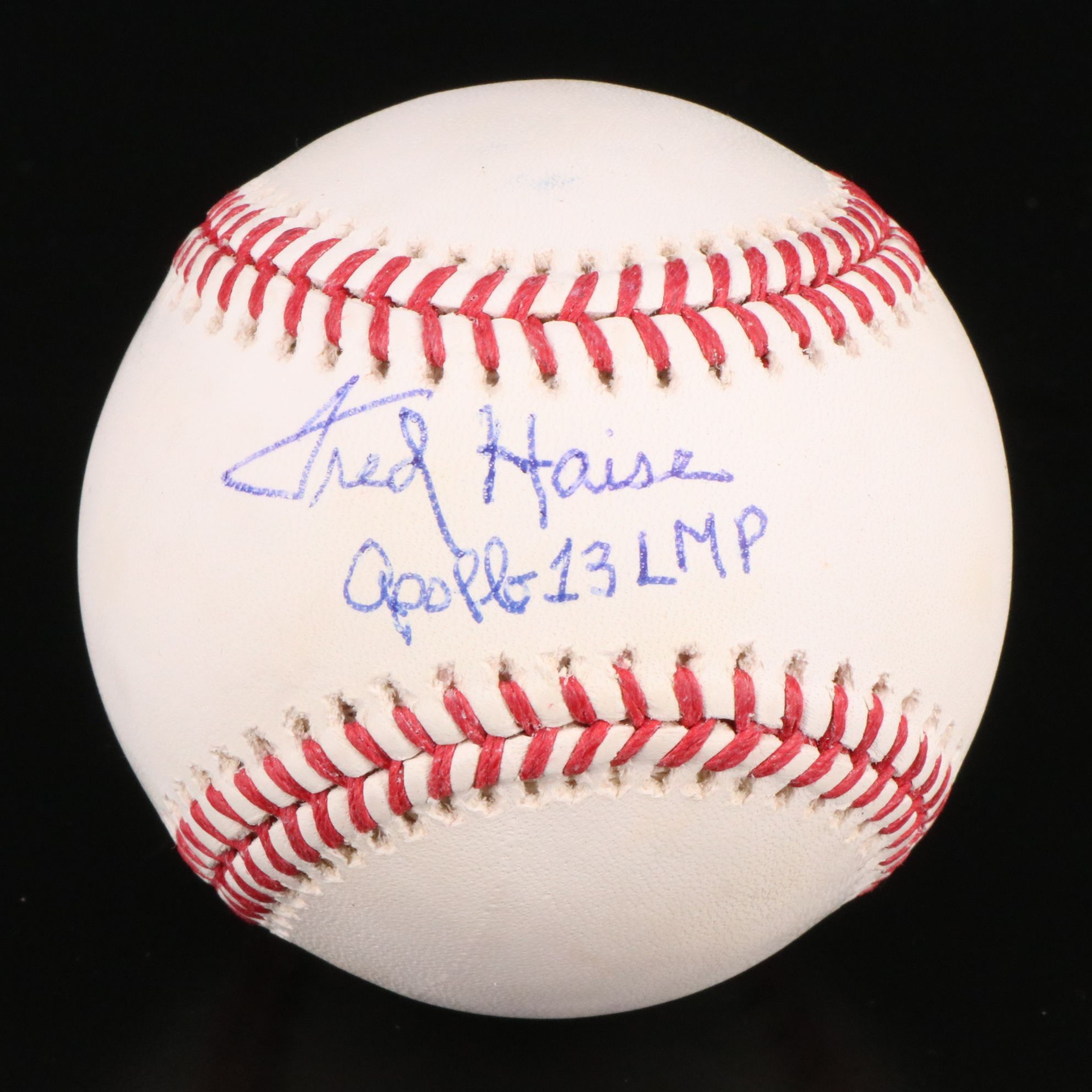 Fred Haise Signed "Apollo 13 LMP" Rawlings Official Major League Baseball, JSA