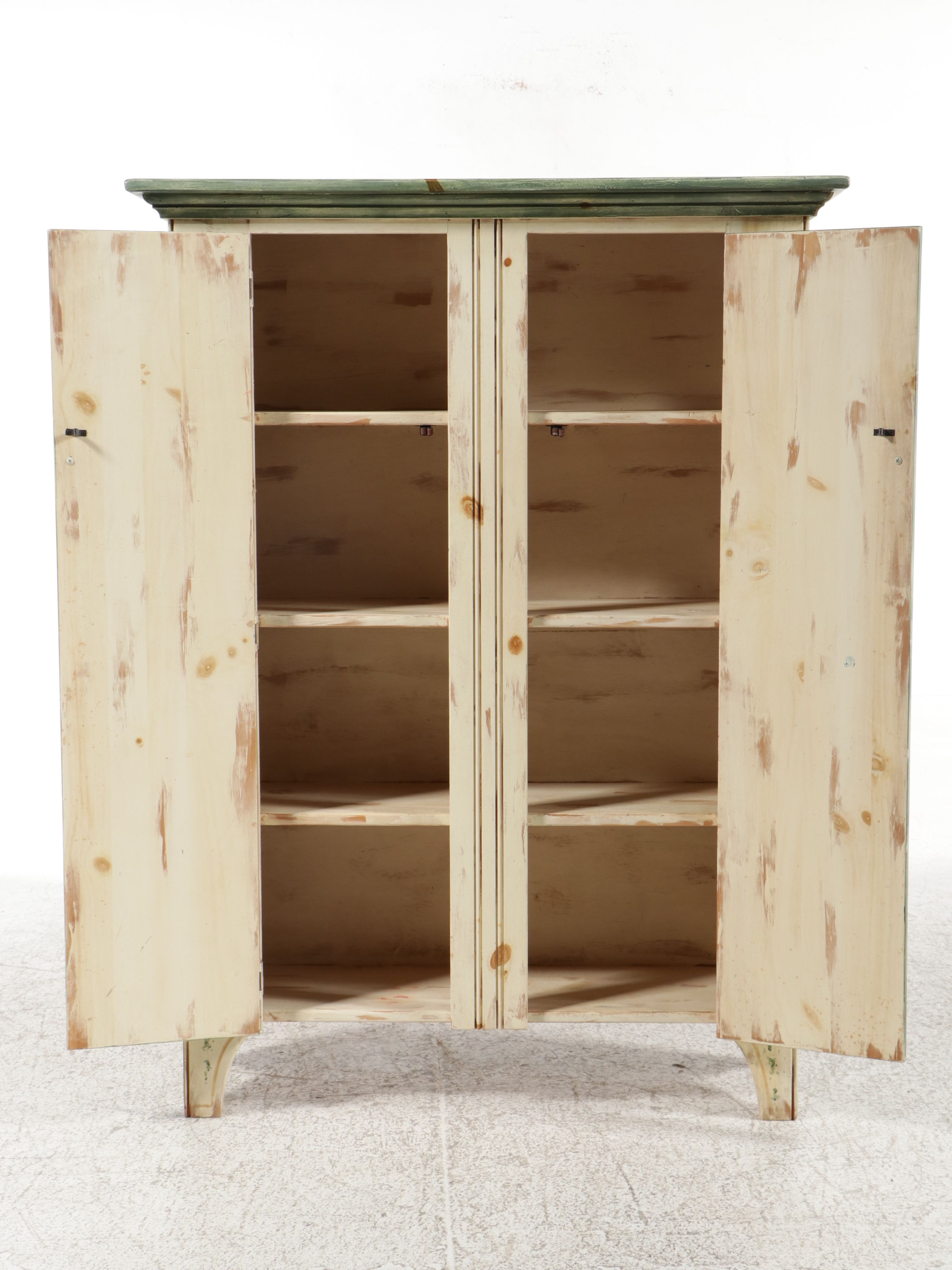 French Provincial Style Paint-Decorated Wood Cabinet, Late 20th Century