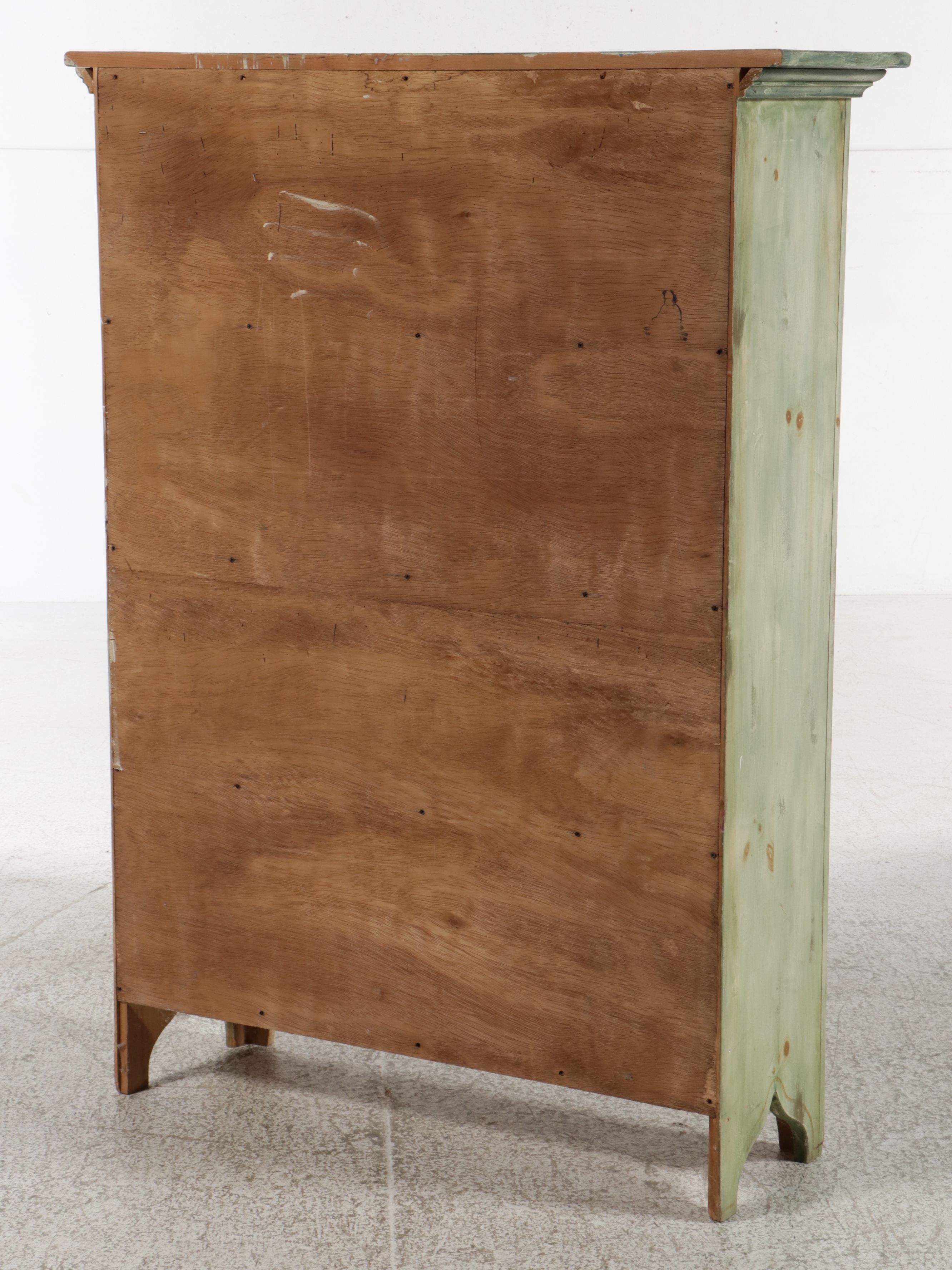 French Provincial Style Paint-Decorated Wood Cabinet, Late 20th Century