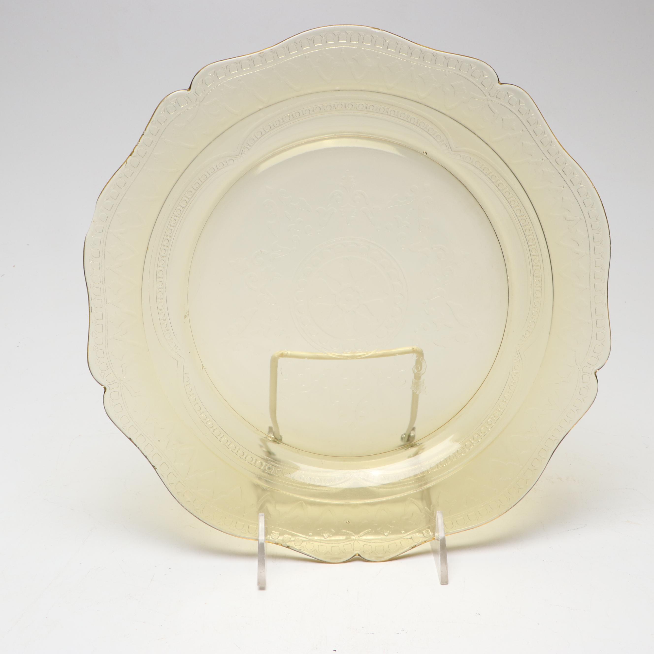 Federal and Other Depression Glass with Etched Bowl, Mid-20th Century