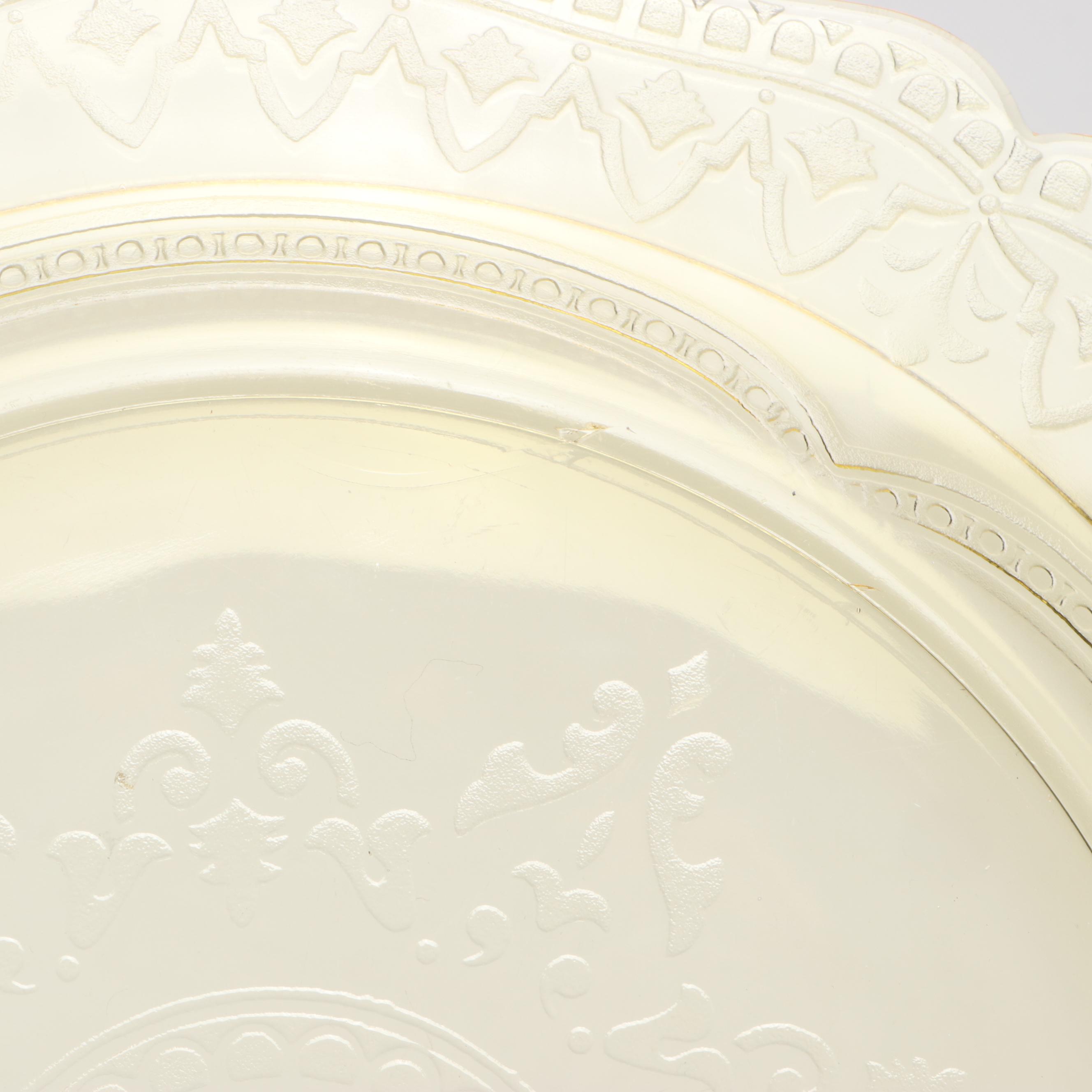 Federal and Other Depression Glass with Etched Bowl, Mid-20th Century