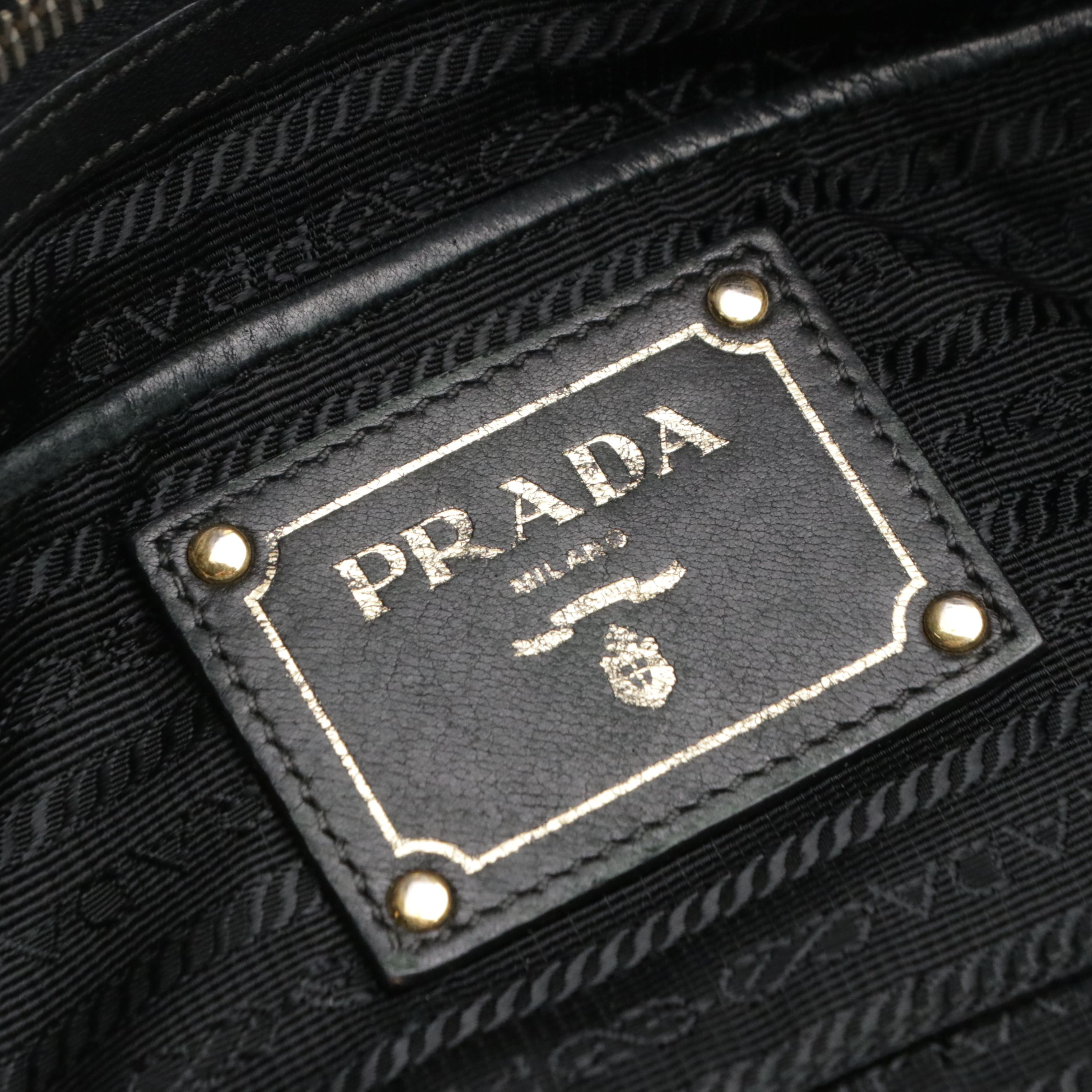 Prada Gaufré Two-Way Tote in Black Tessuto Nylon and Leather