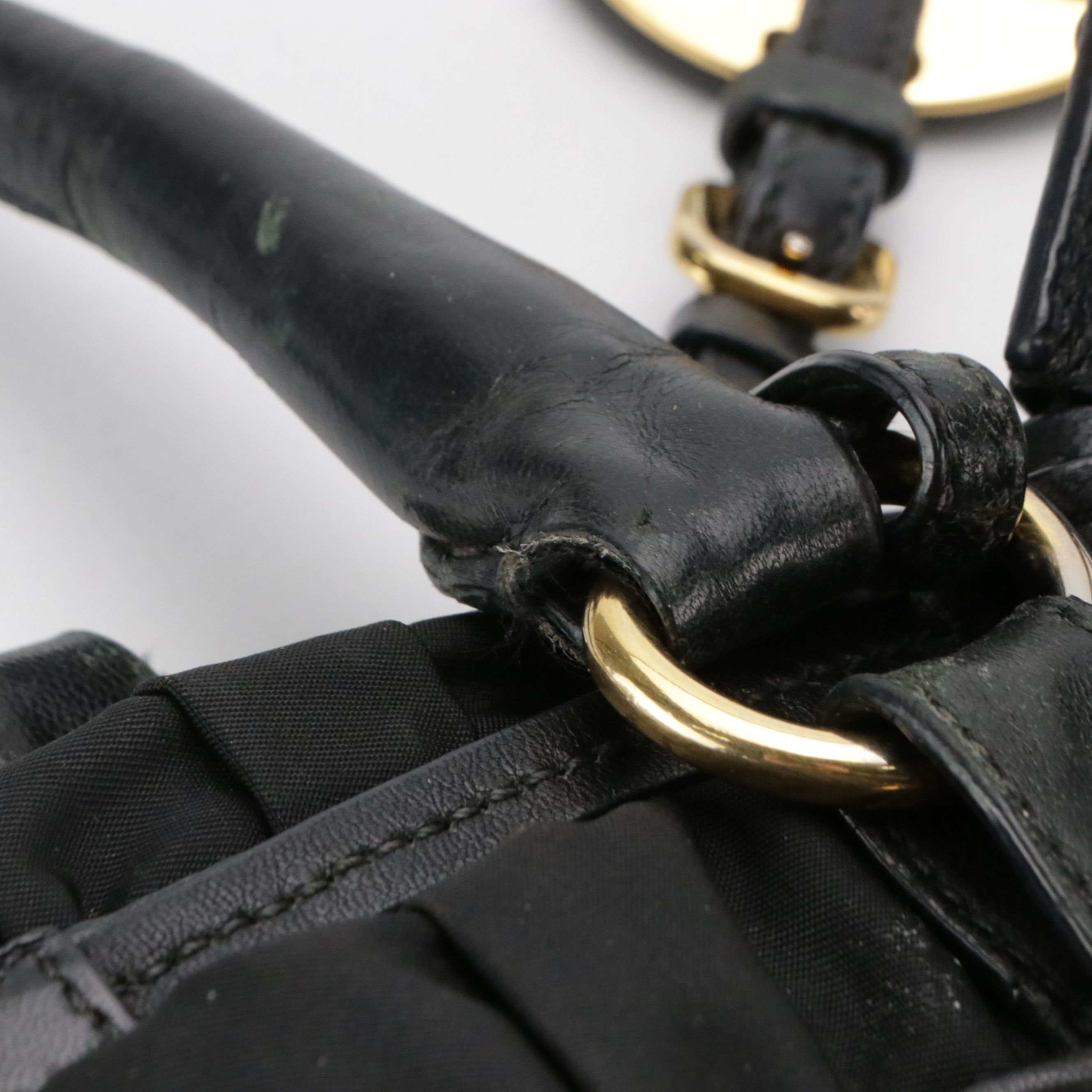 Prada Gaufré Two-Way Tote in Black Tessuto Nylon and Leather