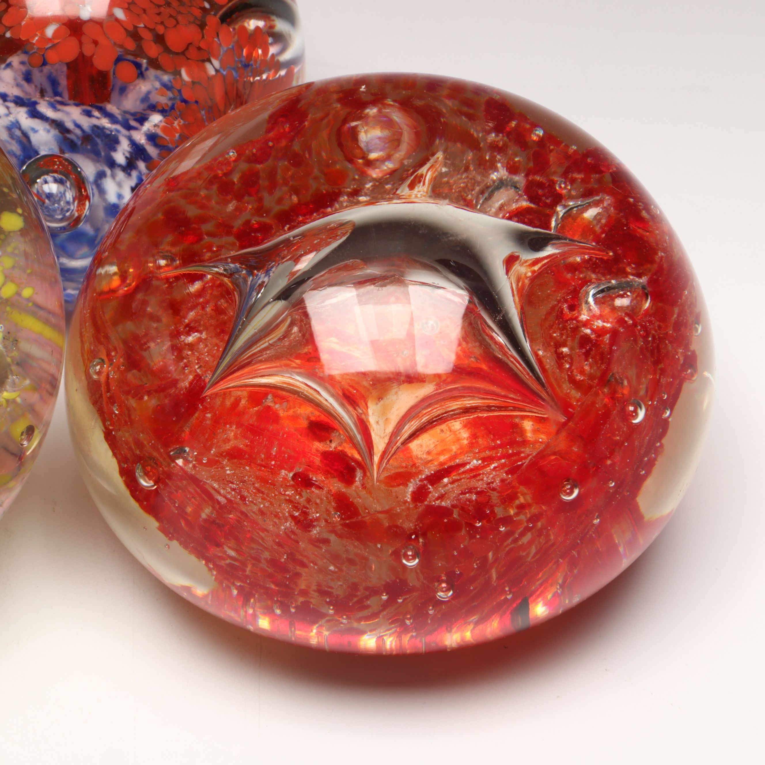 Millefiori, Trumpet Flower and More Hand-Blown Art Glass Paperweights