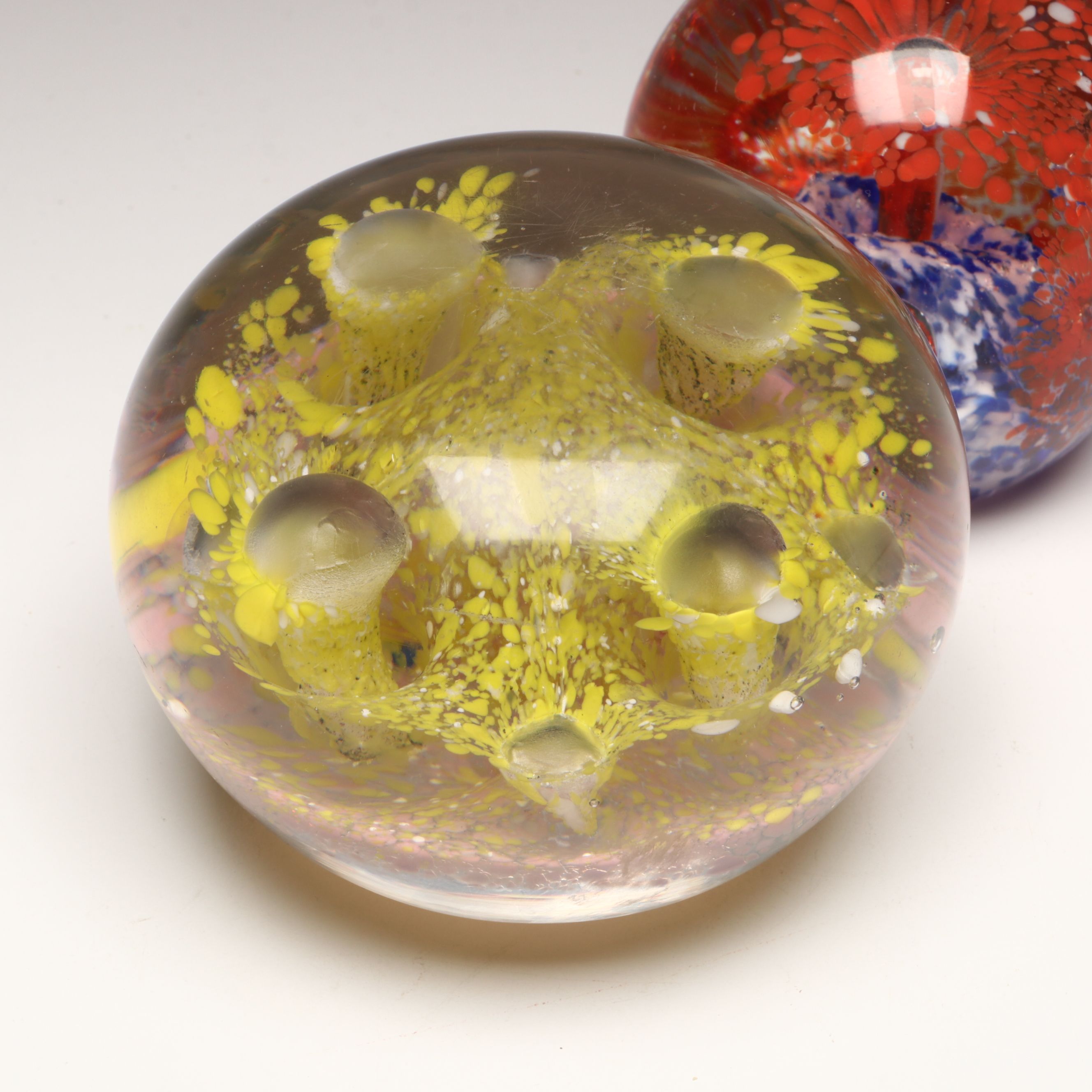 Millefiori, Trumpet Flower and More Hand-Blown Art Glass Paperweights