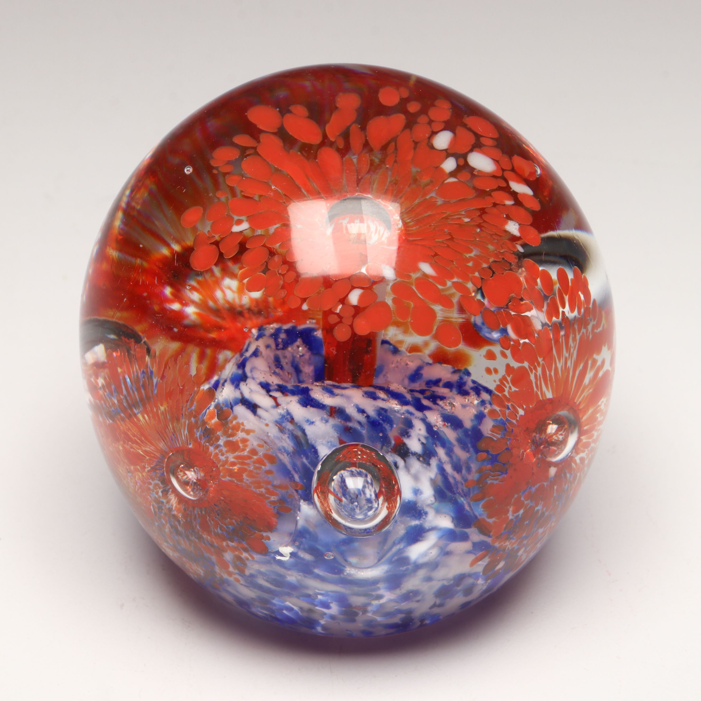 Millefiori, Trumpet Flower and More Hand-Blown Art Glass Paperweights