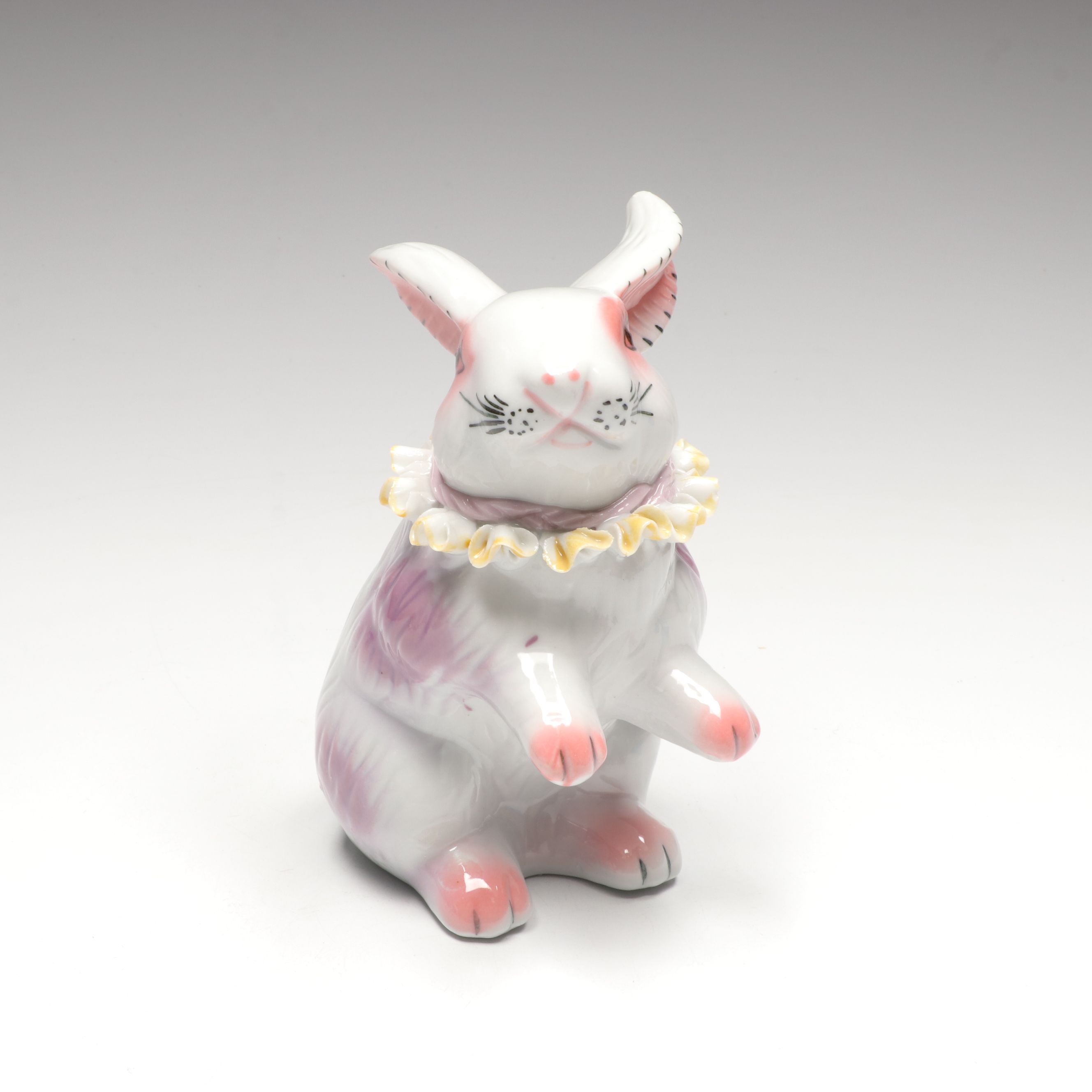 Glass, Ceramic and Stuffed Bunny Figures with Faux Succulents and More Décor
