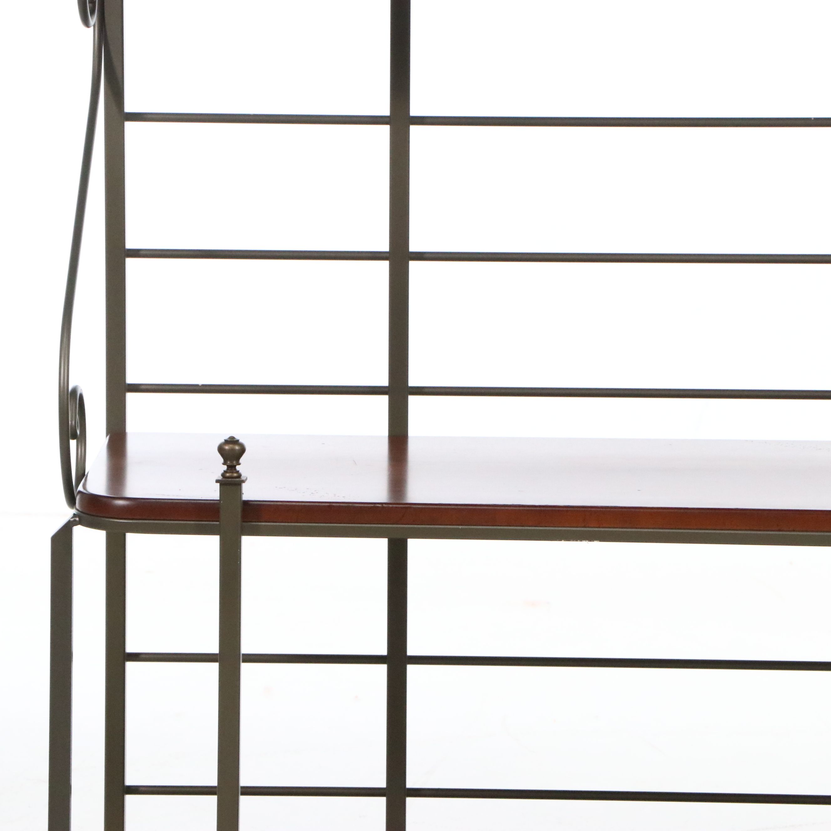 Charleston Forge Wrought Iron and Cherry Wood Baker's Rack