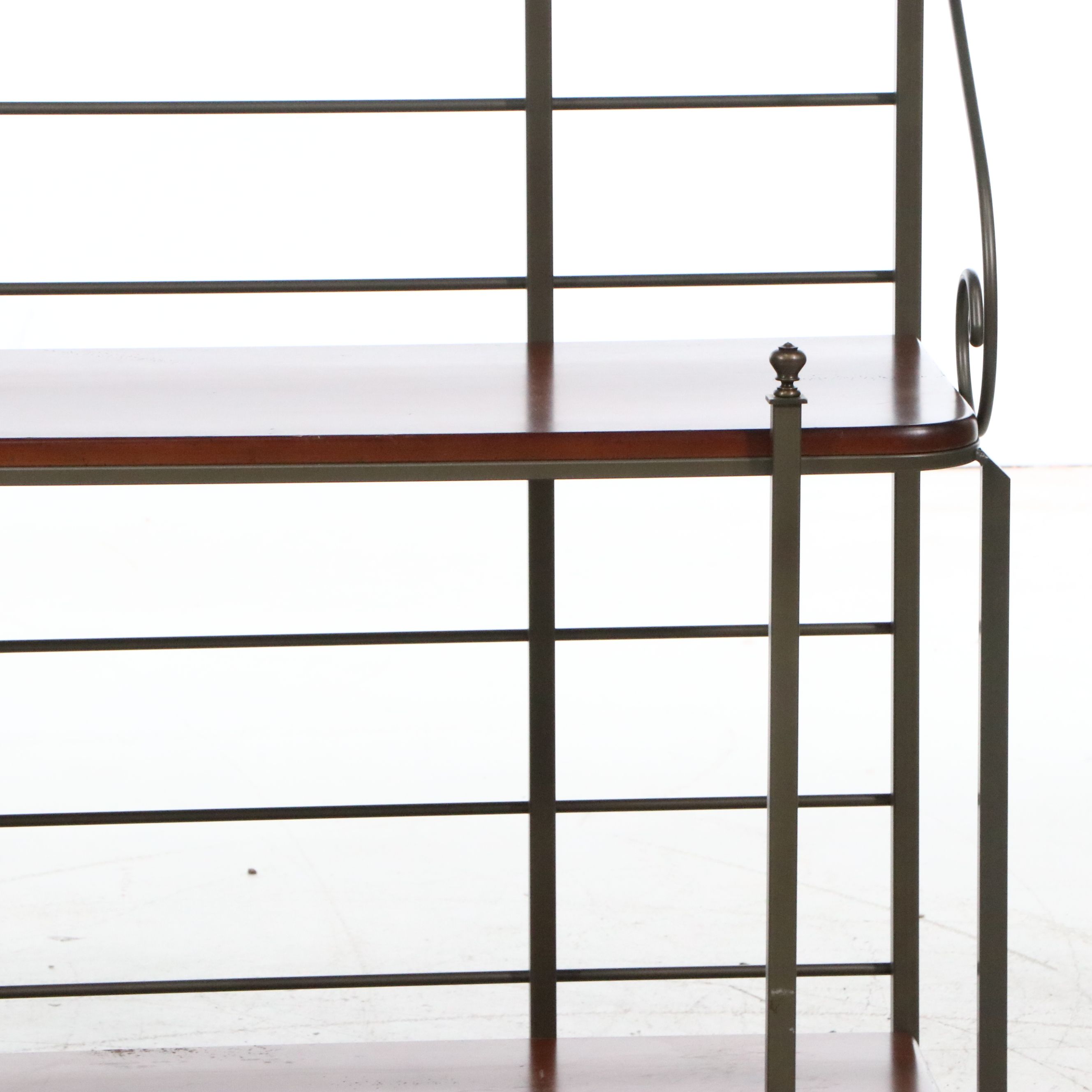 Charleston Forge Wrought Iron and Cherry Wood Baker's Rack