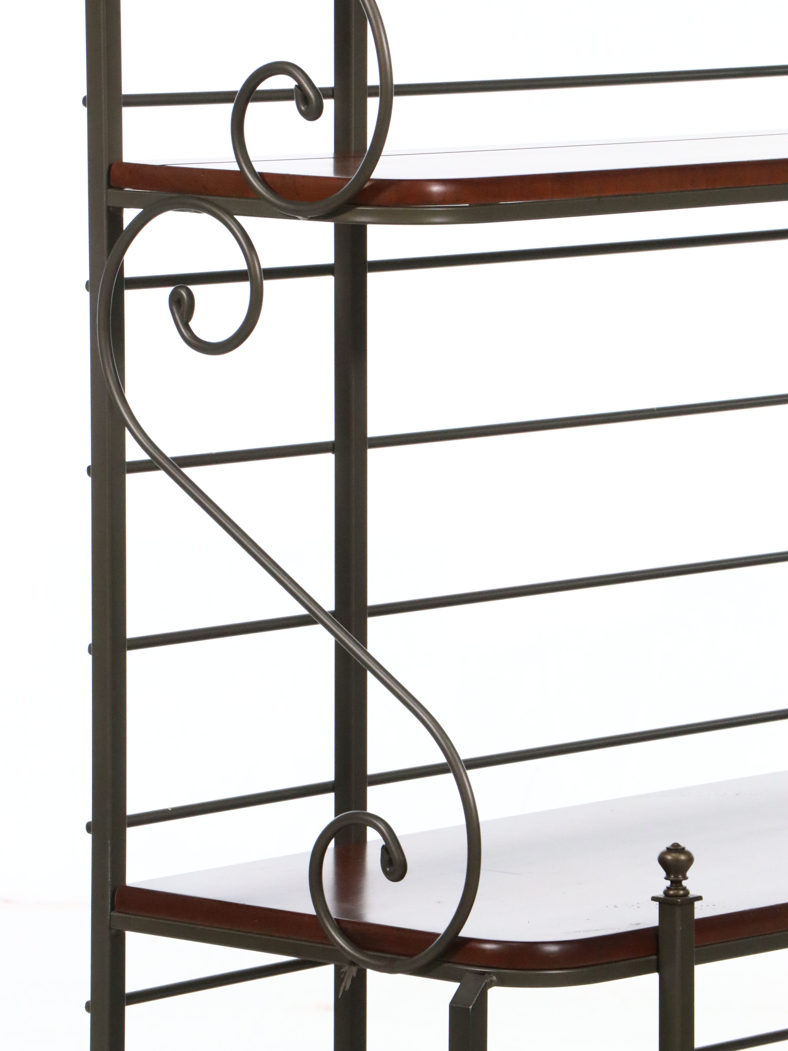 Charleston Forge Wrought Iron and Cherry Wood Baker's Rack