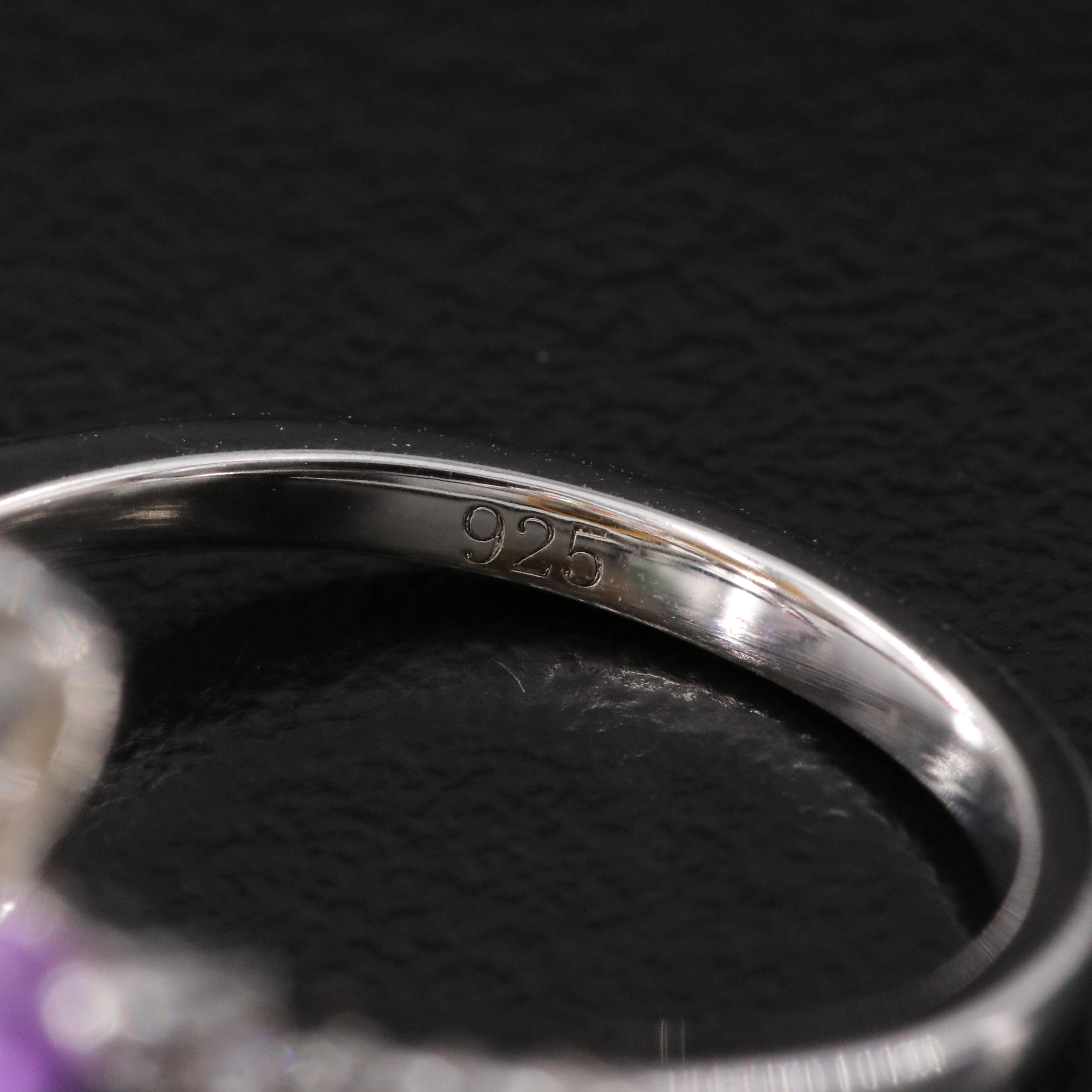 Sterling Gemstone Floral Ring