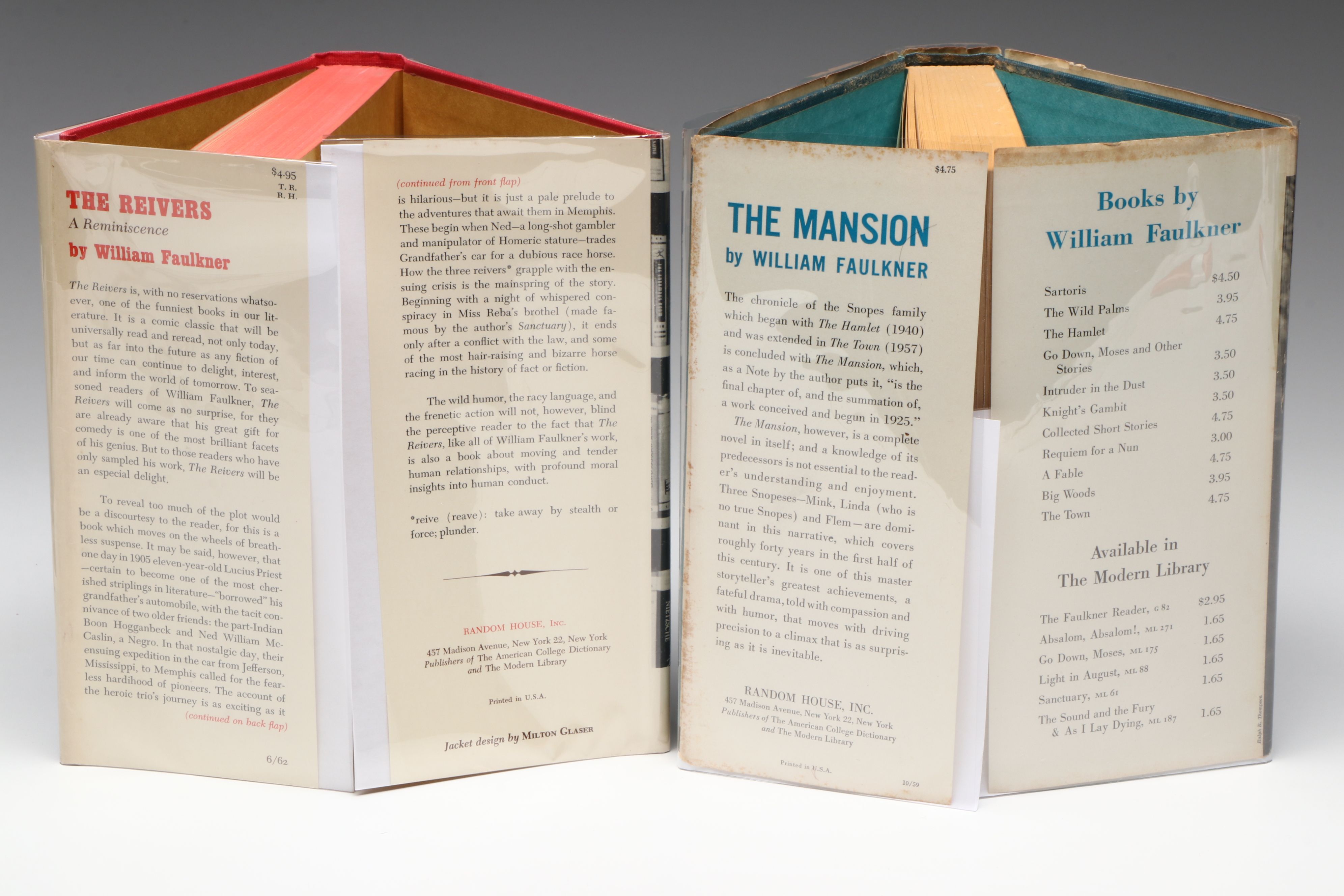First Printing "The Reivers" and "The Mansion" by William Faulkner