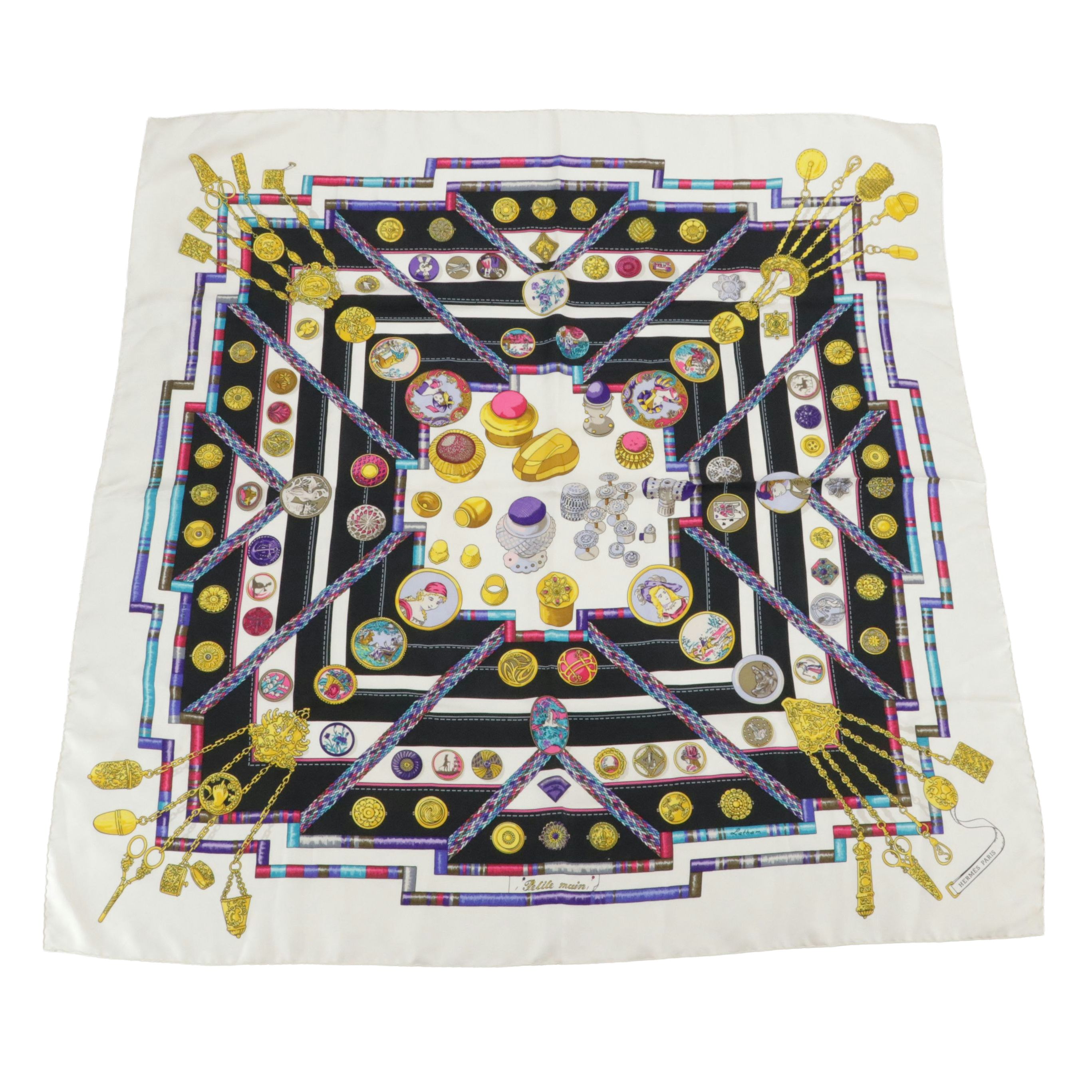 Hermès "Petite Main" Scarf 90 in Silk Twill