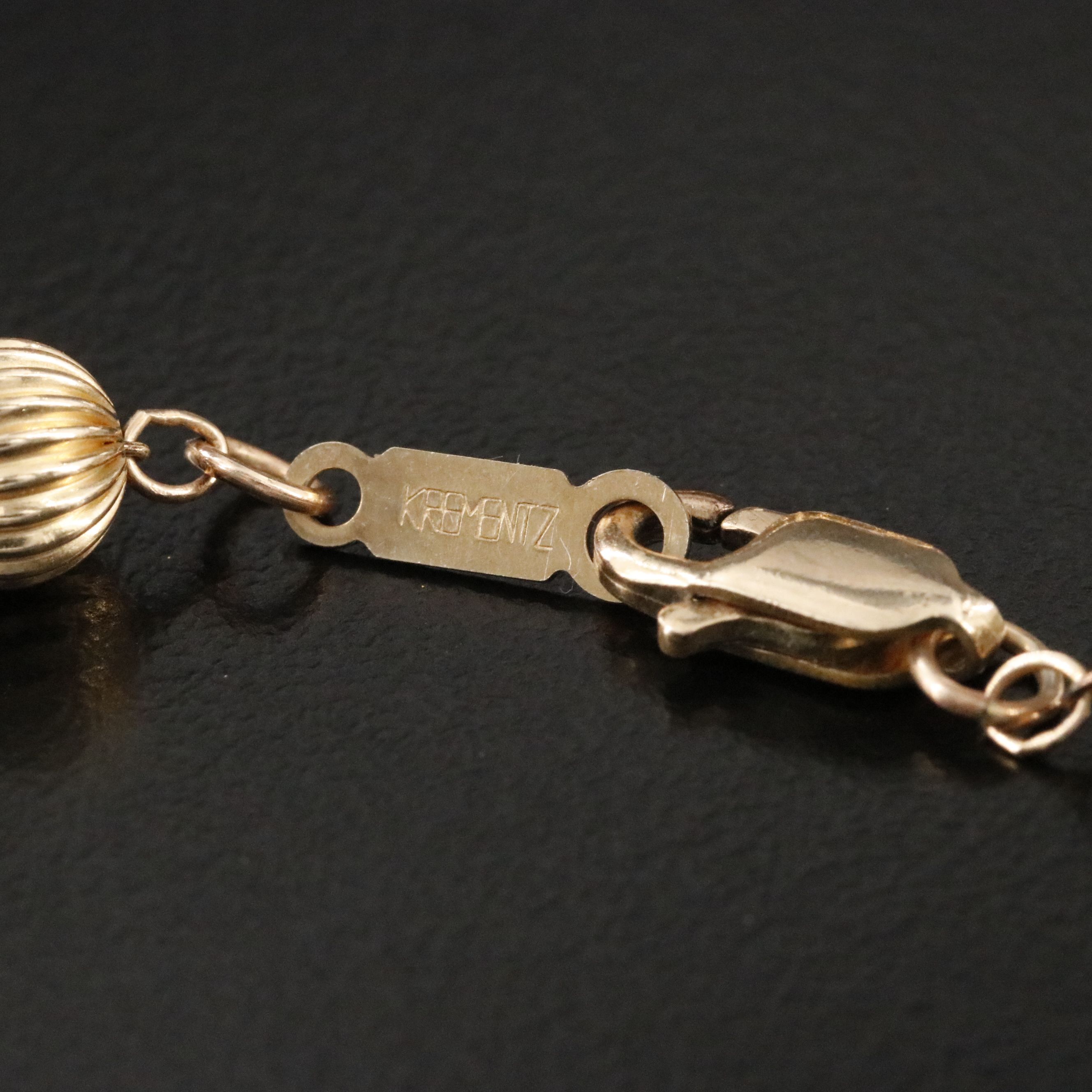 Krementz Fluted Bead Necklace