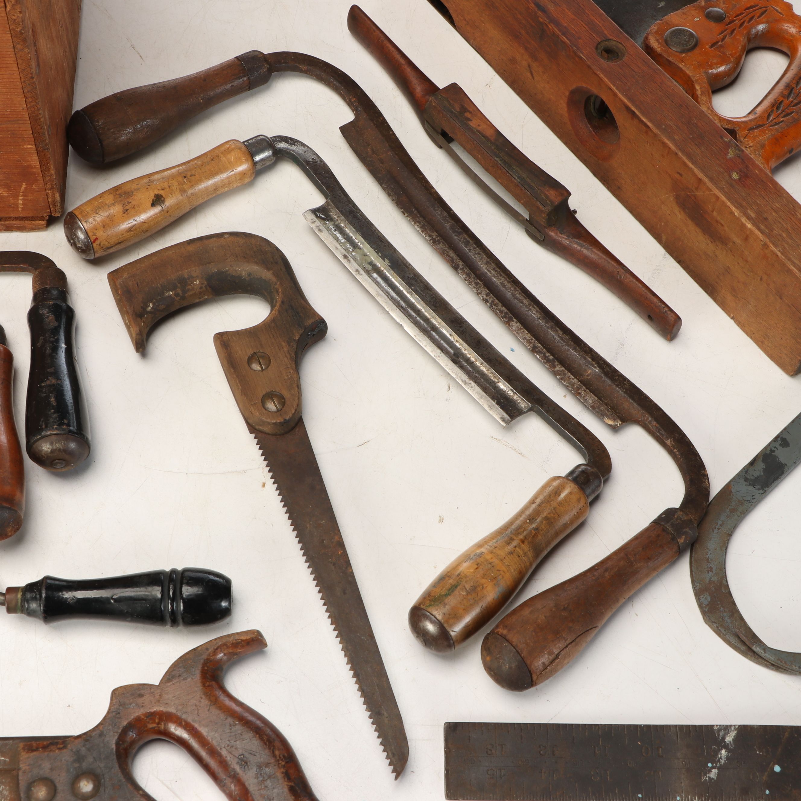 Hand Saws and More Hand Tools with Wood Tool Box