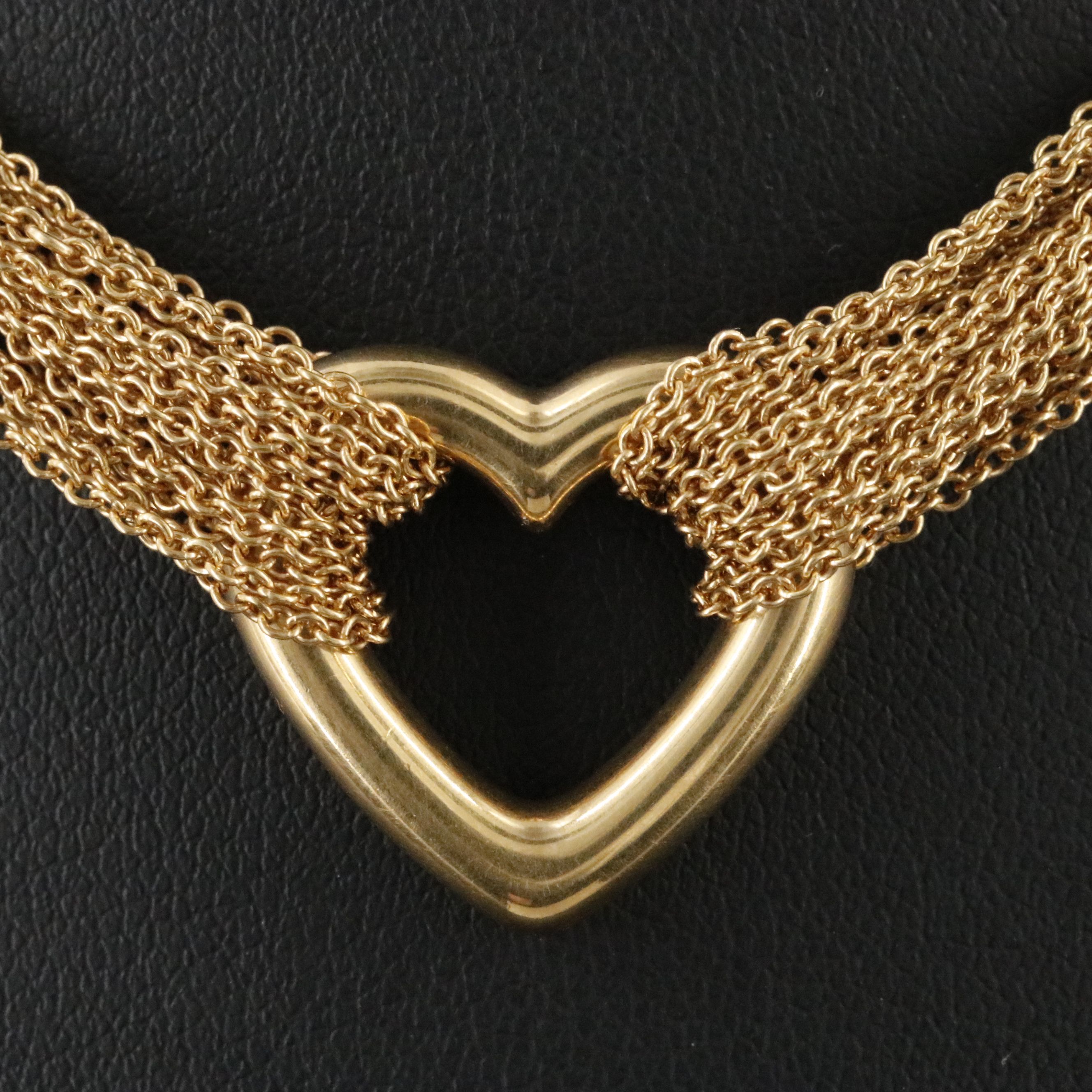 Tiffany & Co. 18K Heart Multi Strand Chain Necklace