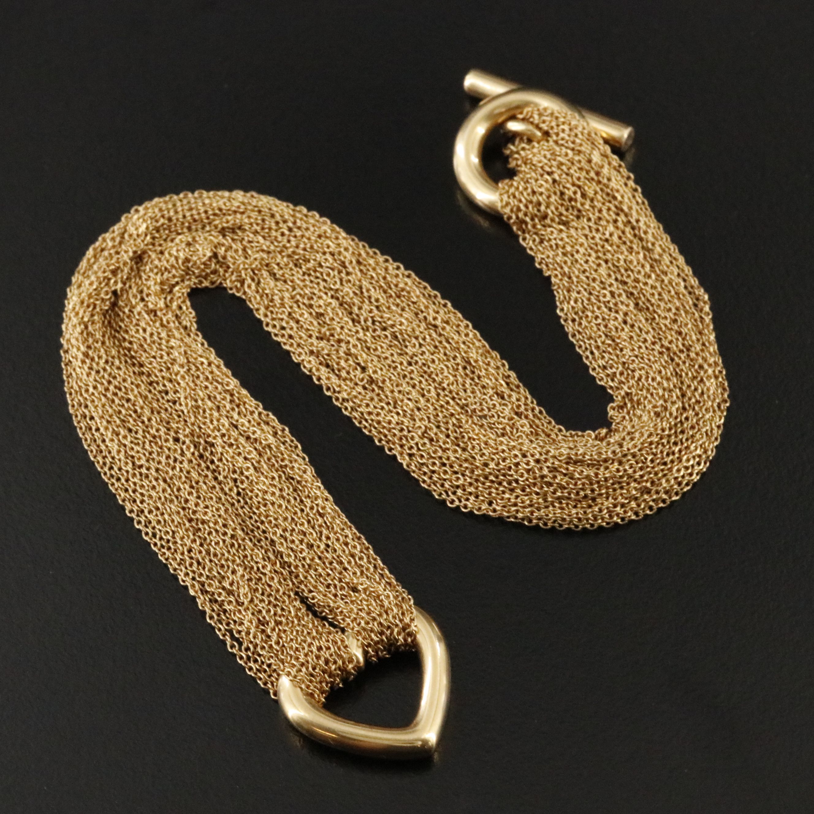 Tiffany & Co. 18K Heart Multi Strand Chain Necklace