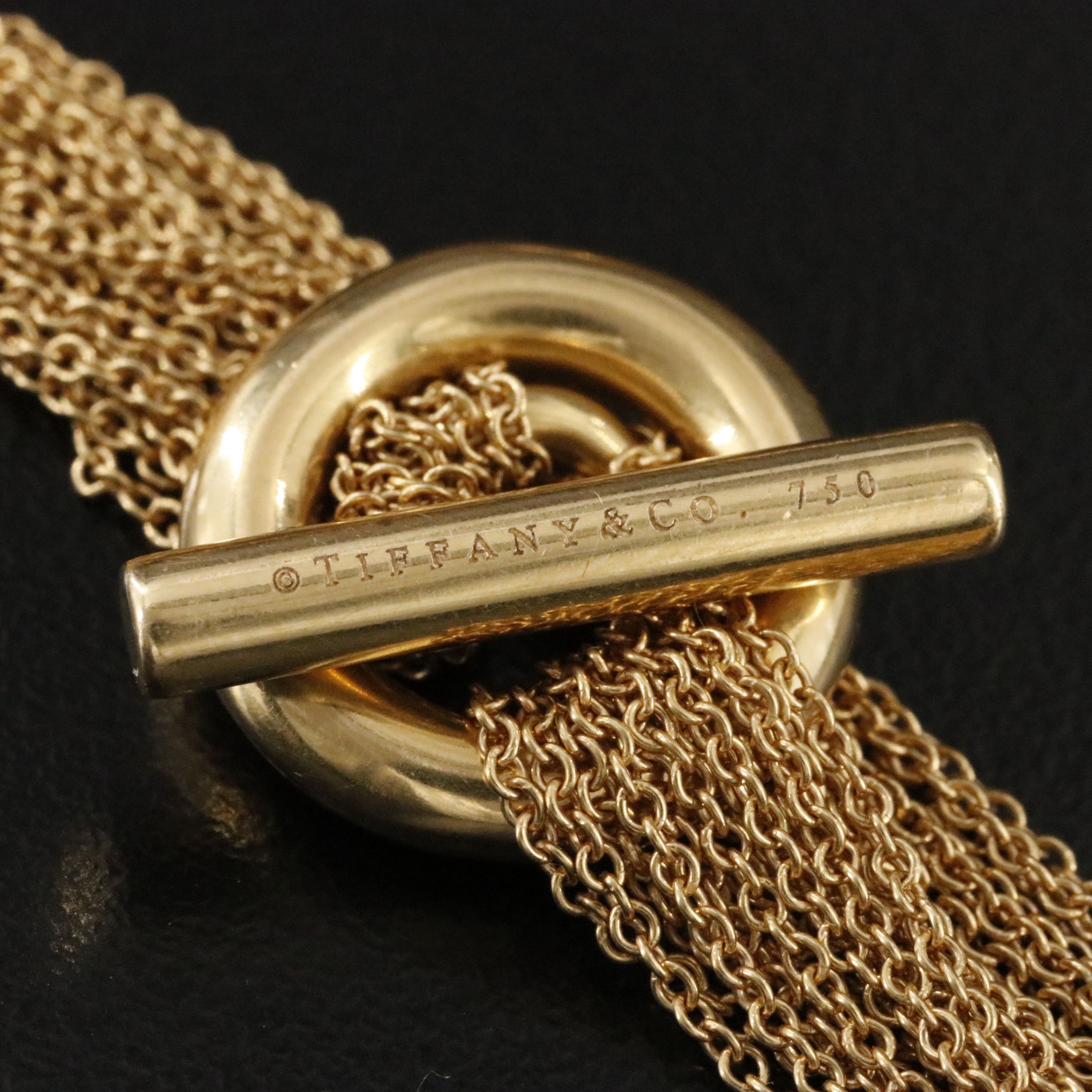 Tiffany & Co. 18K Heart Multi Strand Chain Necklace