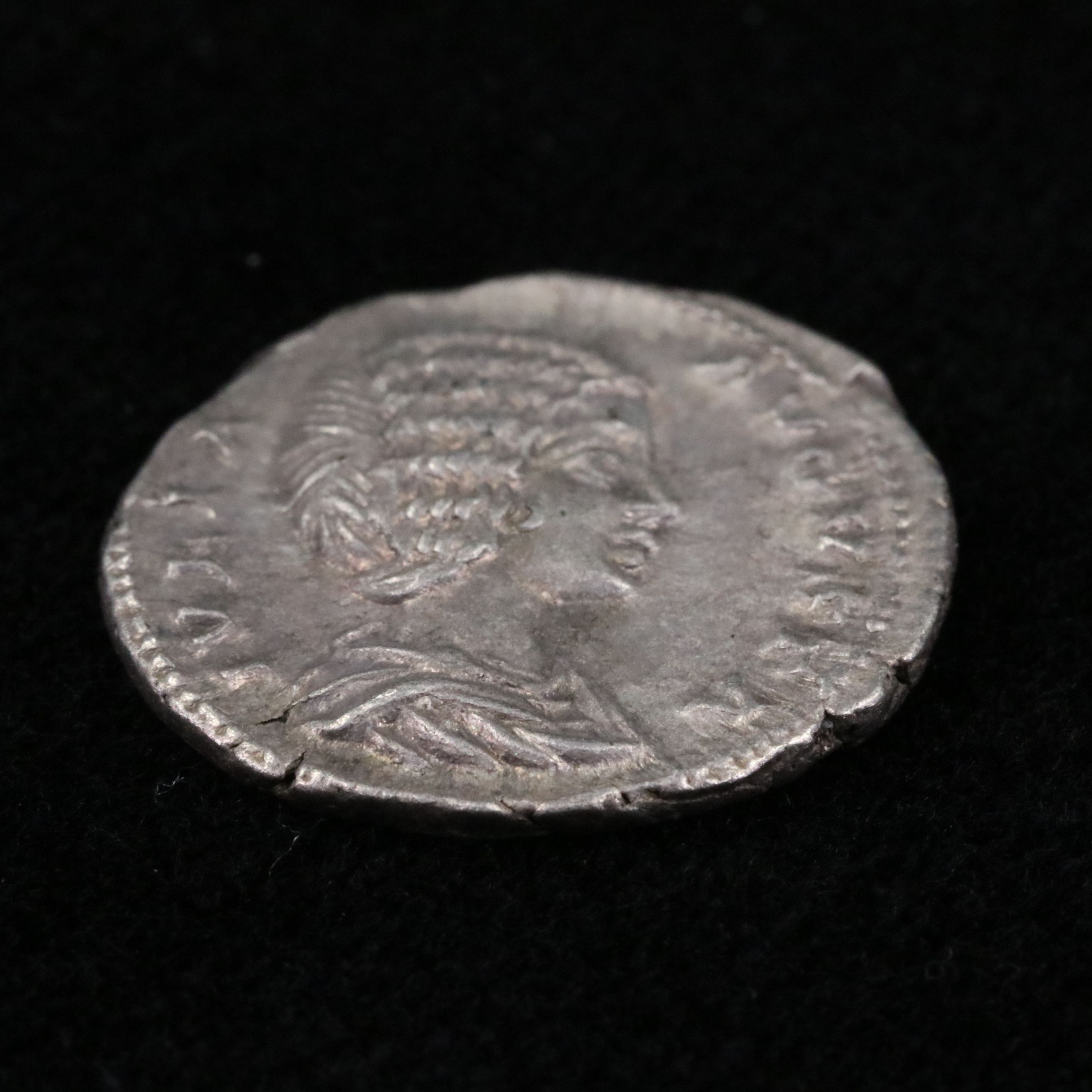 Ancient Roman Imperial AR Denarius Coin of Julia Domna, ca. 204 A.D.