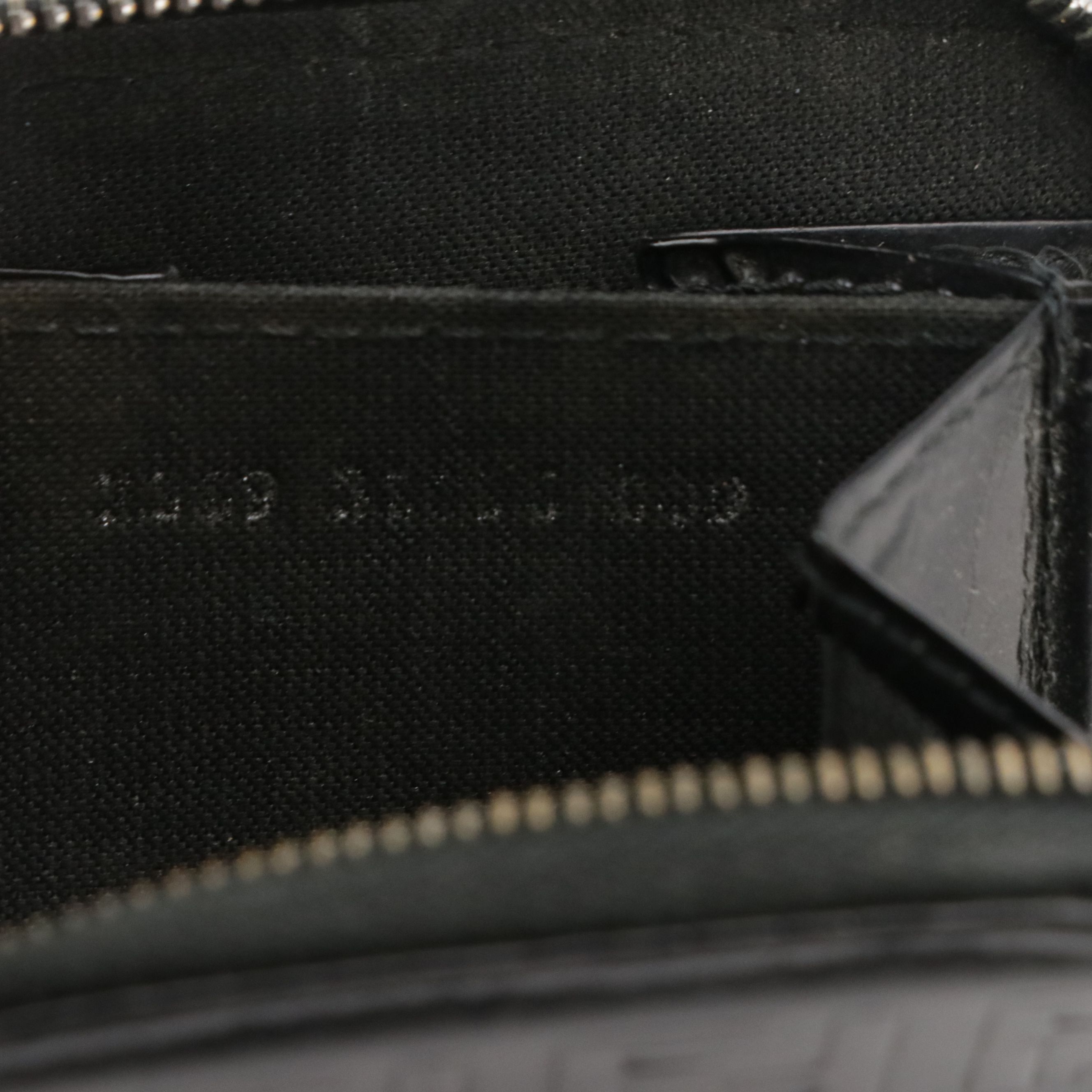 Fendi Zip-Around Coin Pouch in Black Embossed Zucca Leather, With Box