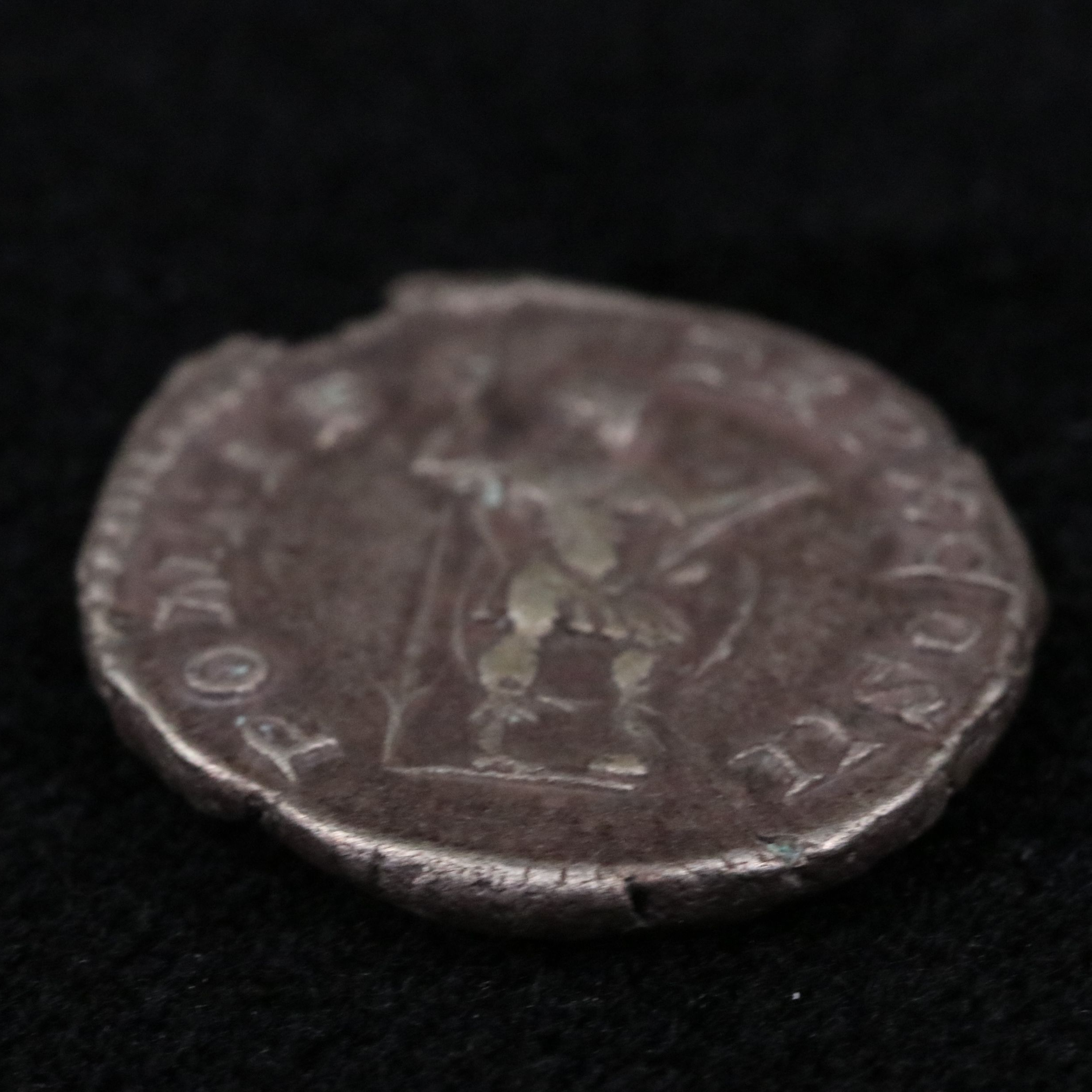 Ancient Roman Imperial AR Denarius Coin of Caracalla, ca. 207 A.D.