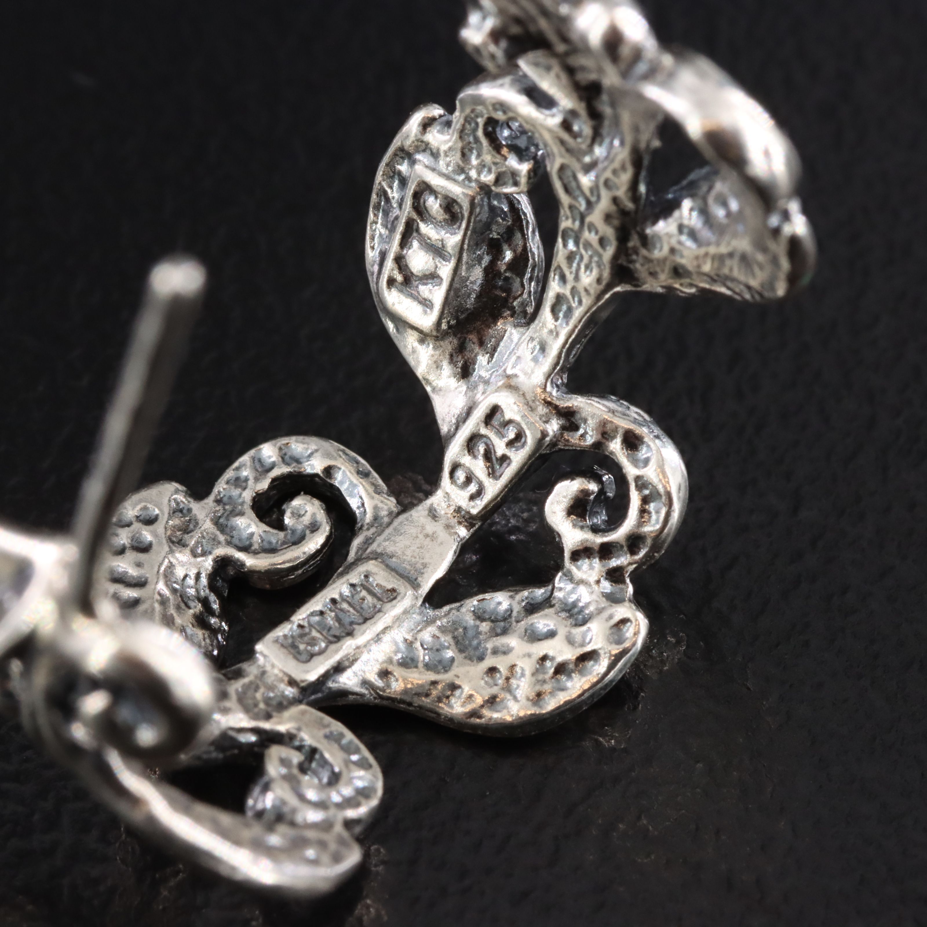 Sterling Vine Half Hoops