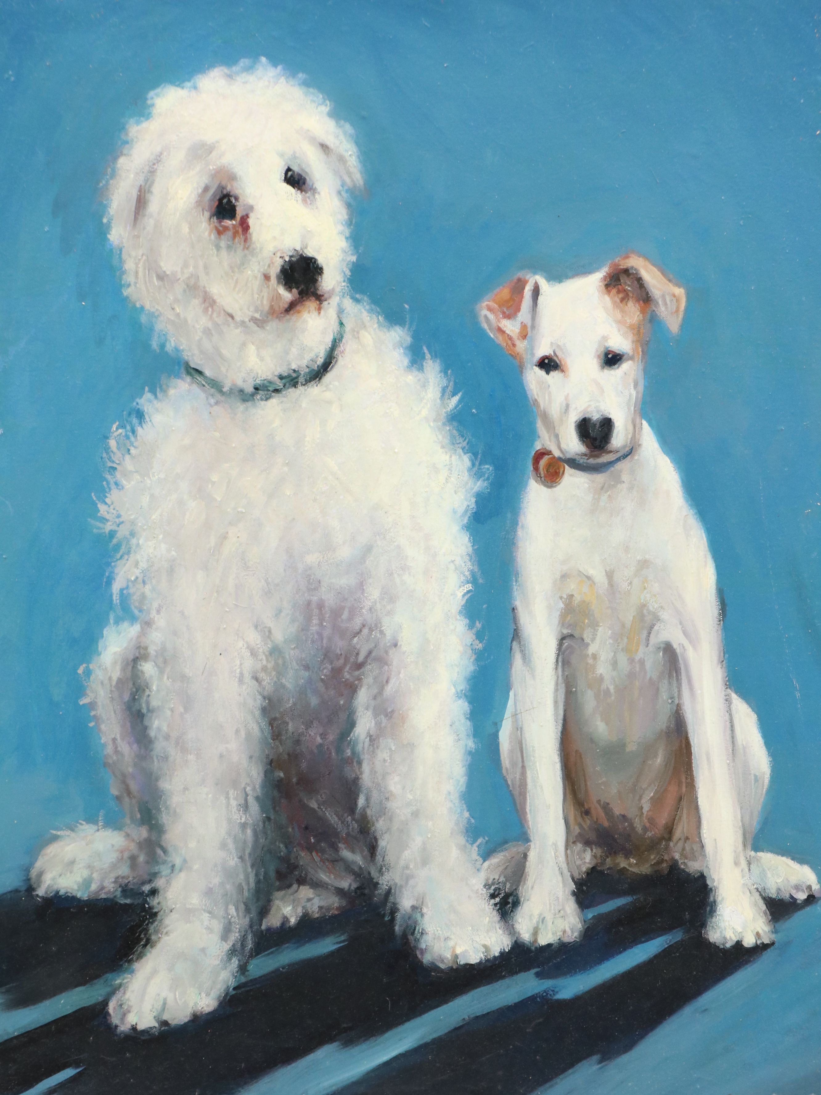 Gordon Roy Press Pet Portrait Oil Painting "Einstein and Champ," 2022