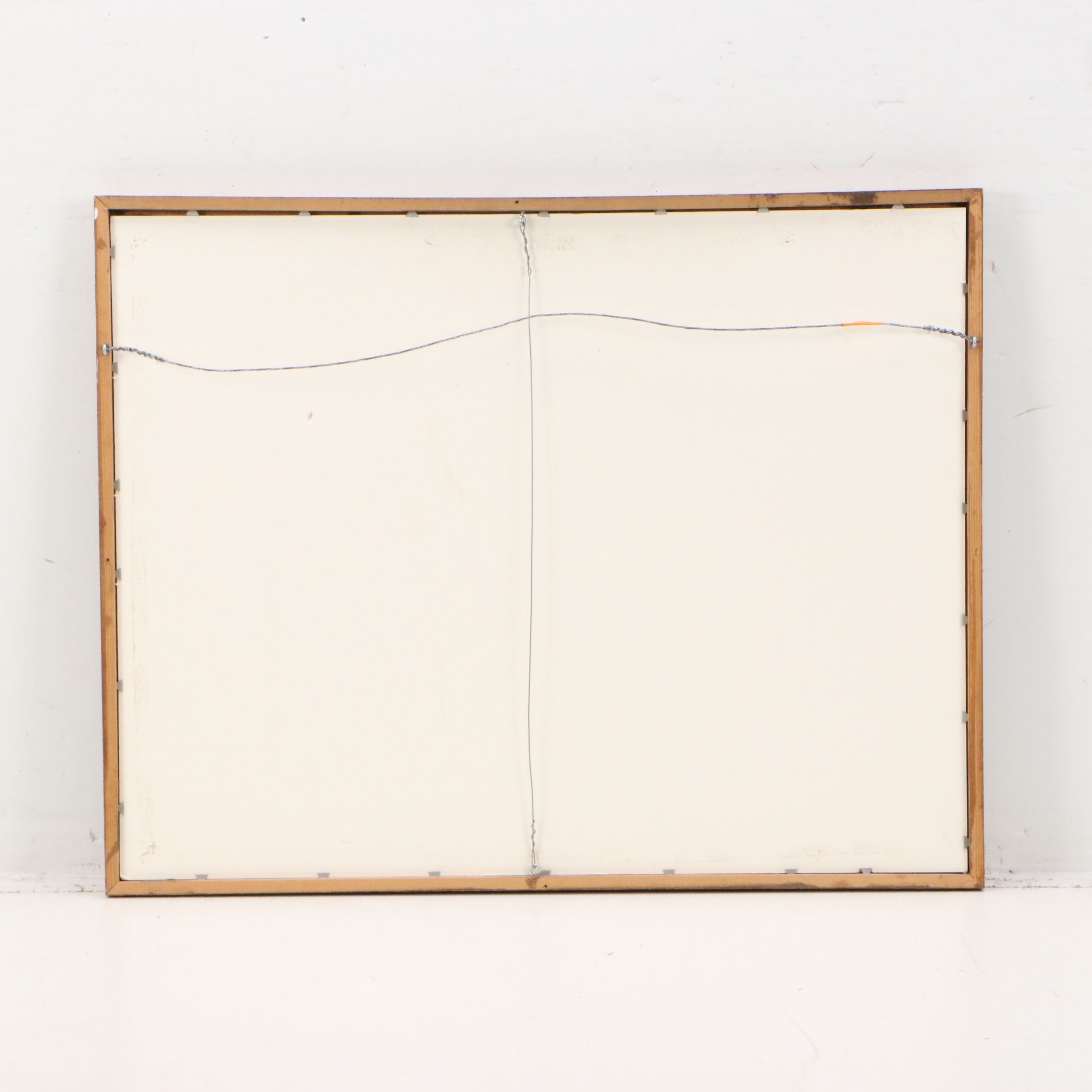 American School Landscape Oil Painting with Elk, Circa Mid- 20th Century