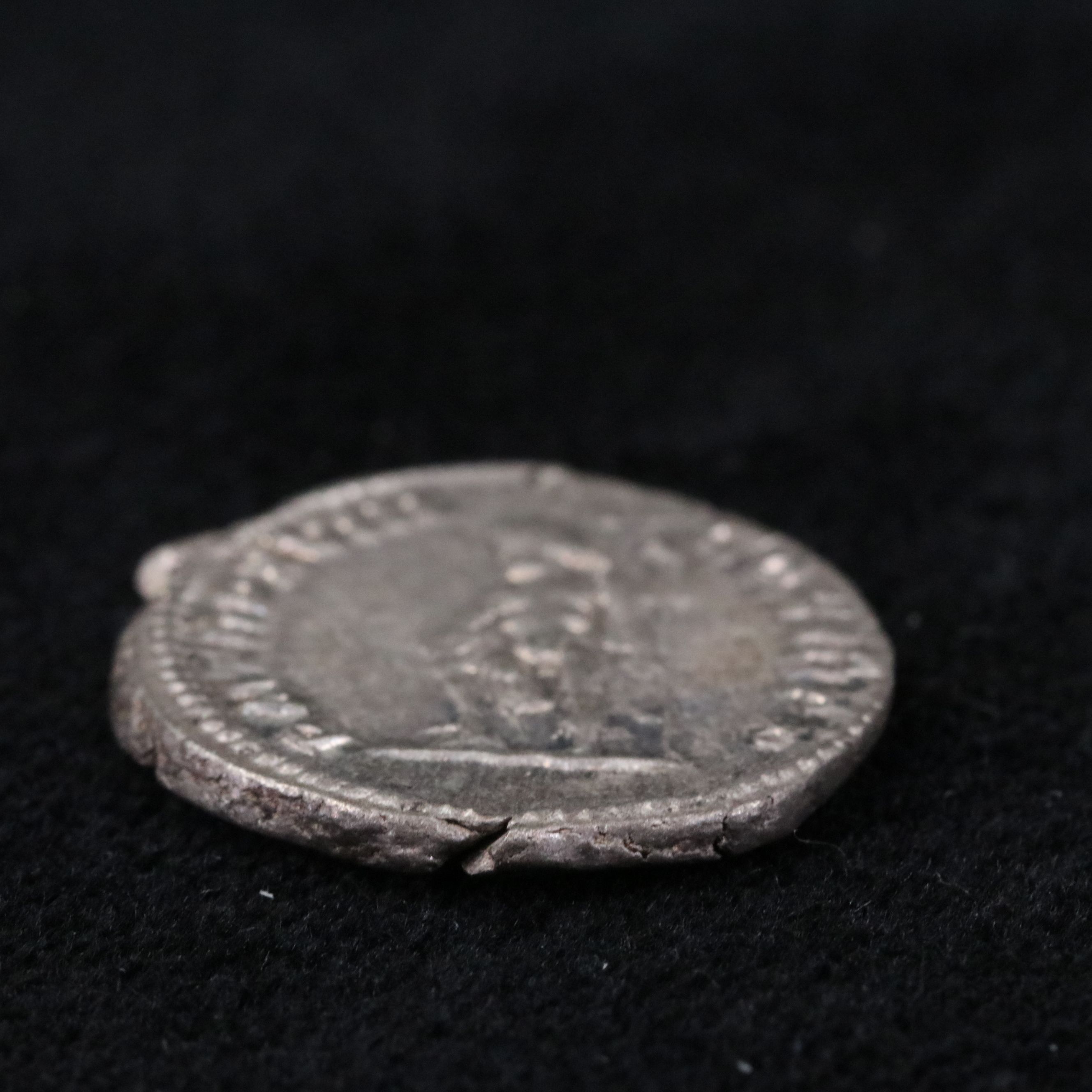 Ancient Roman Imperial AR Denarius Coin of Septimius Severus, ca. 209 A.D.
