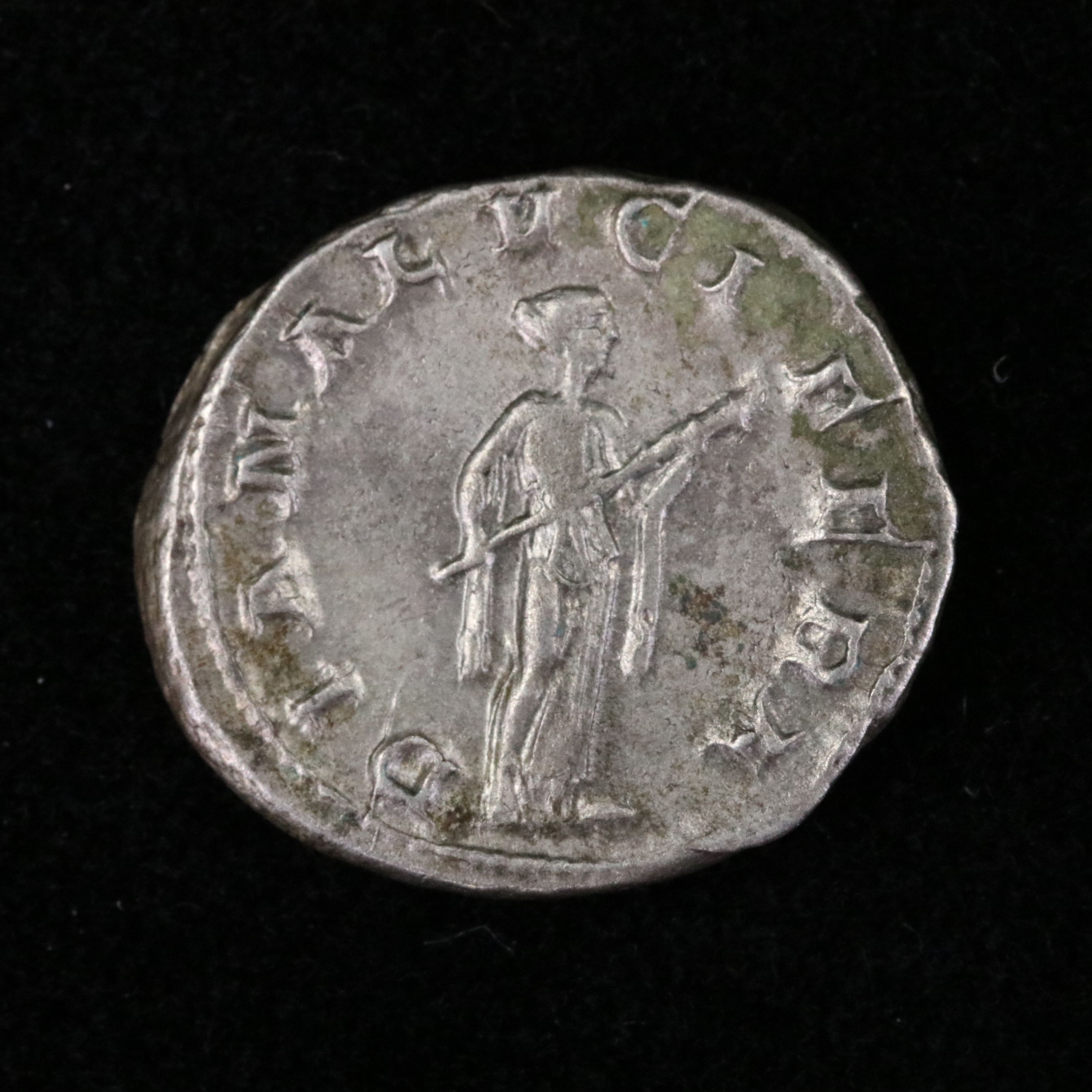 Ancient Roman Imperial AR Denarius Coin of Gordian III, ca. 241 A.D.