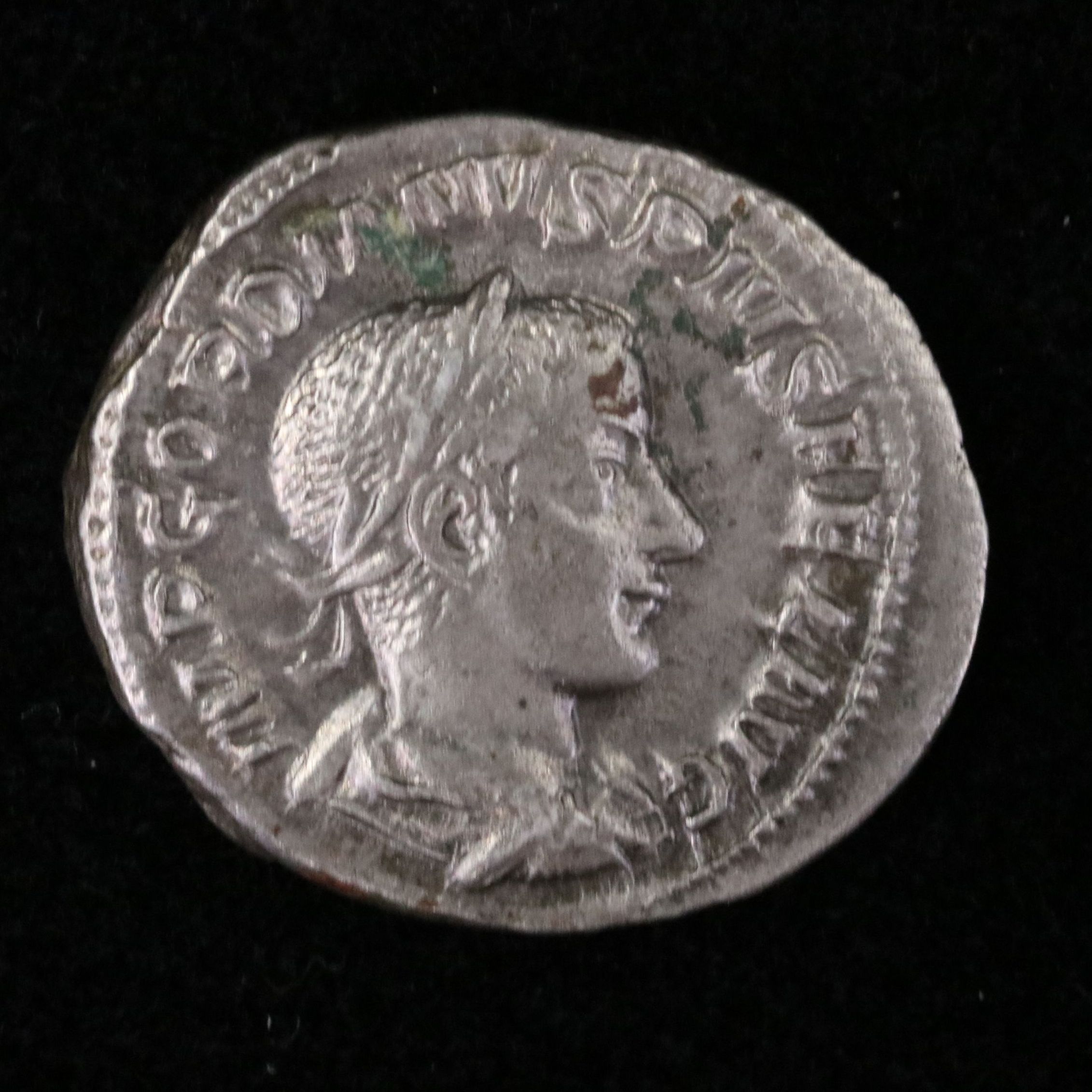 Ancient Roman Imperial AR Denarius Coin of Gordian III, ca. 241 A.D.