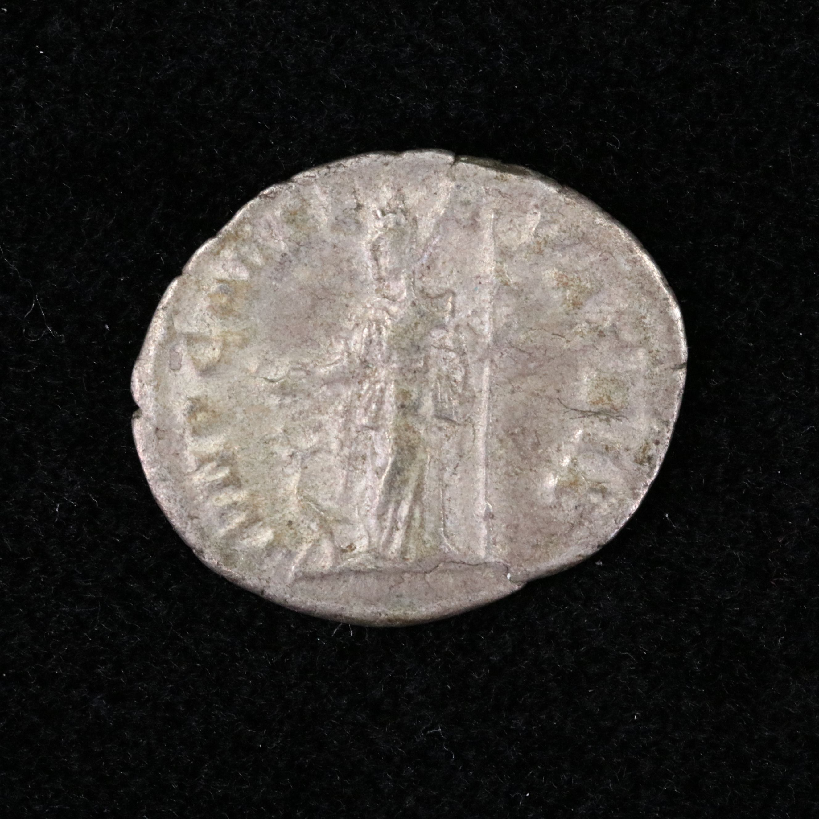 Ancient Roman Imperial AR Denarius Coin of Julia Mamaea, ca. 222 A.D.