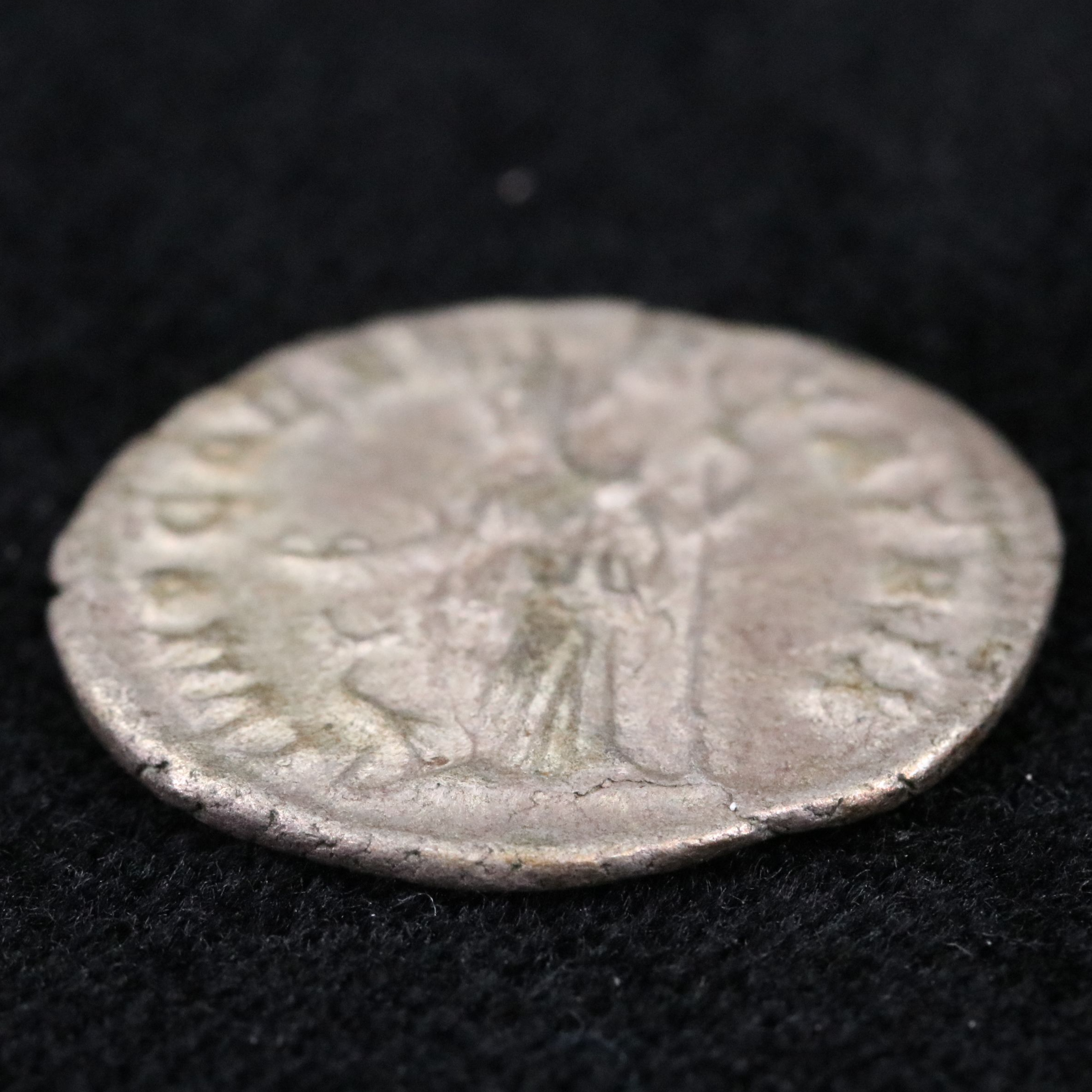 Ancient Roman Imperial AR Denarius Coin of Julia Mamaea, ca. 222 A.D.
