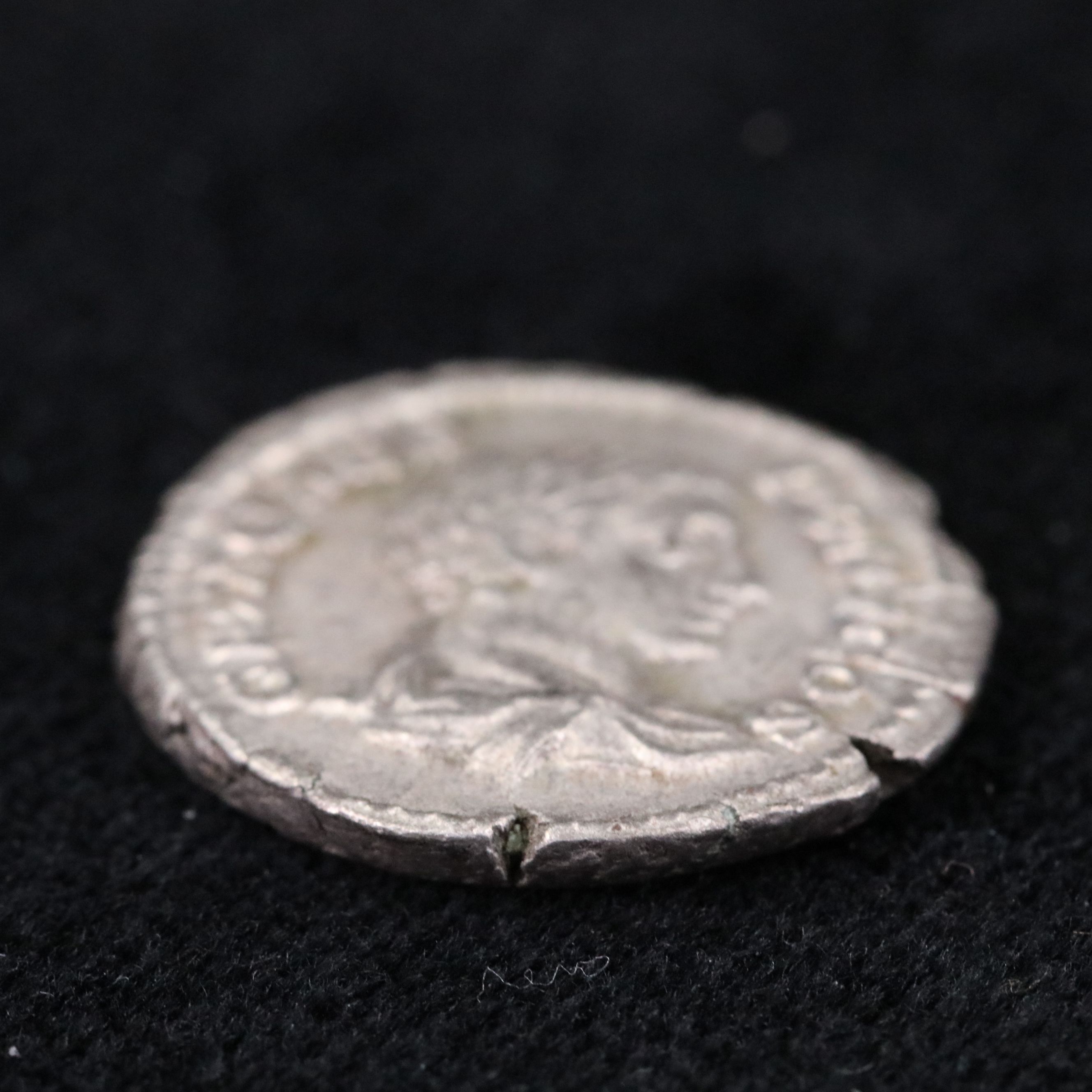 Ancient Roman Imperial AR Denarius Coin of Geta, ca. 198 A.D.