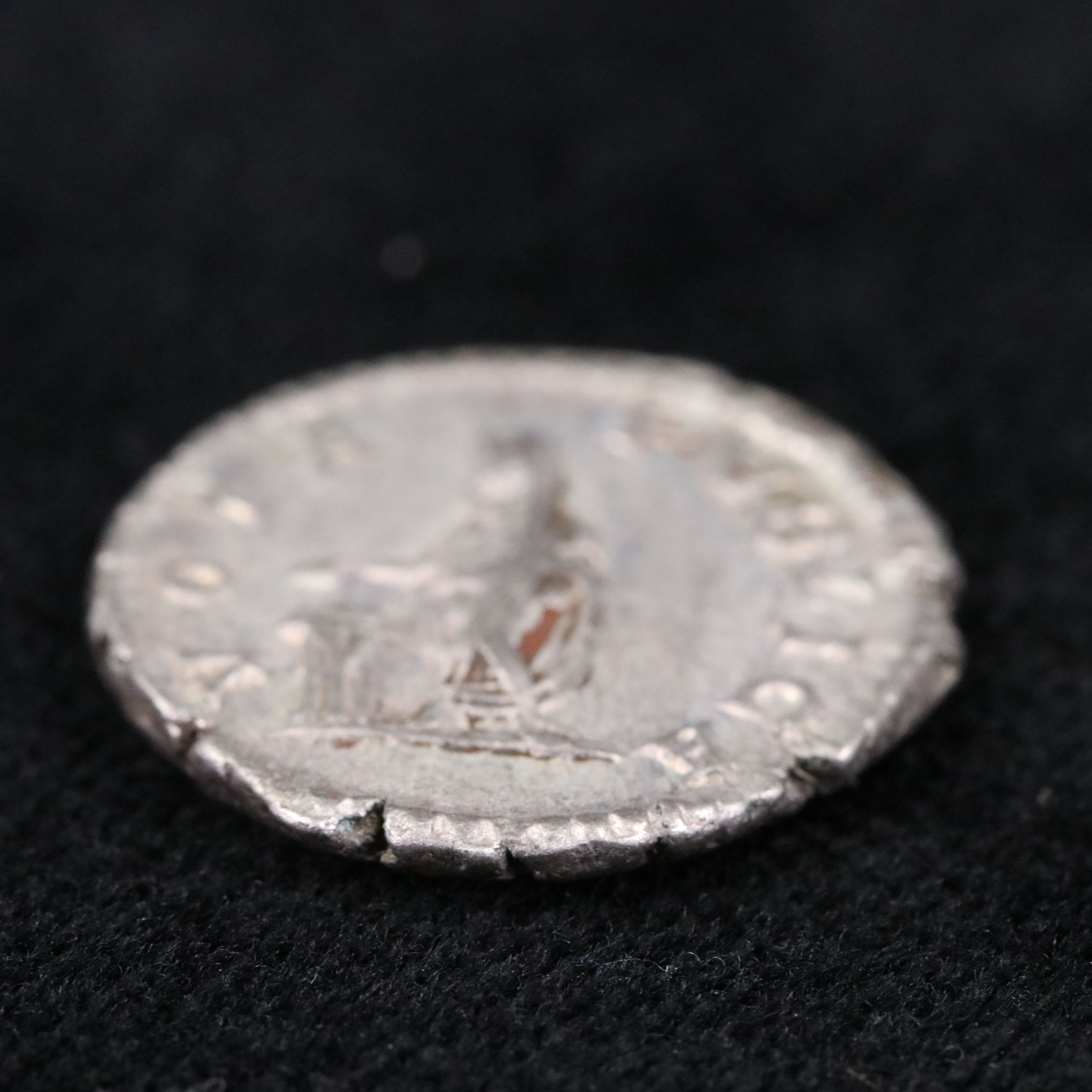 Ancient Roman Imperial AR Denarius Coin of Geta, ca. 198 A.D.
