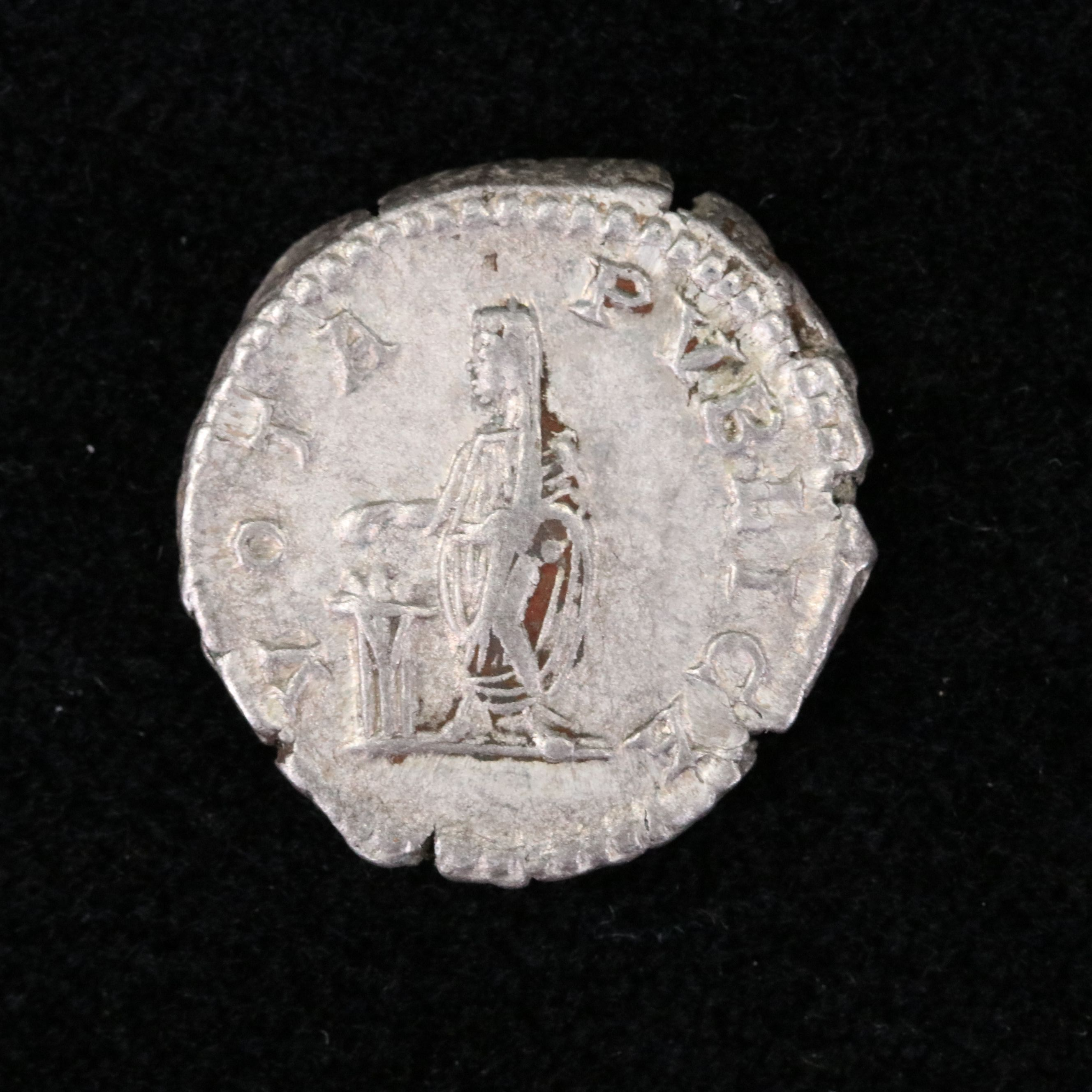 Ancient Roman Imperial AR Denarius Coin of Geta, ca. 198 A.D.