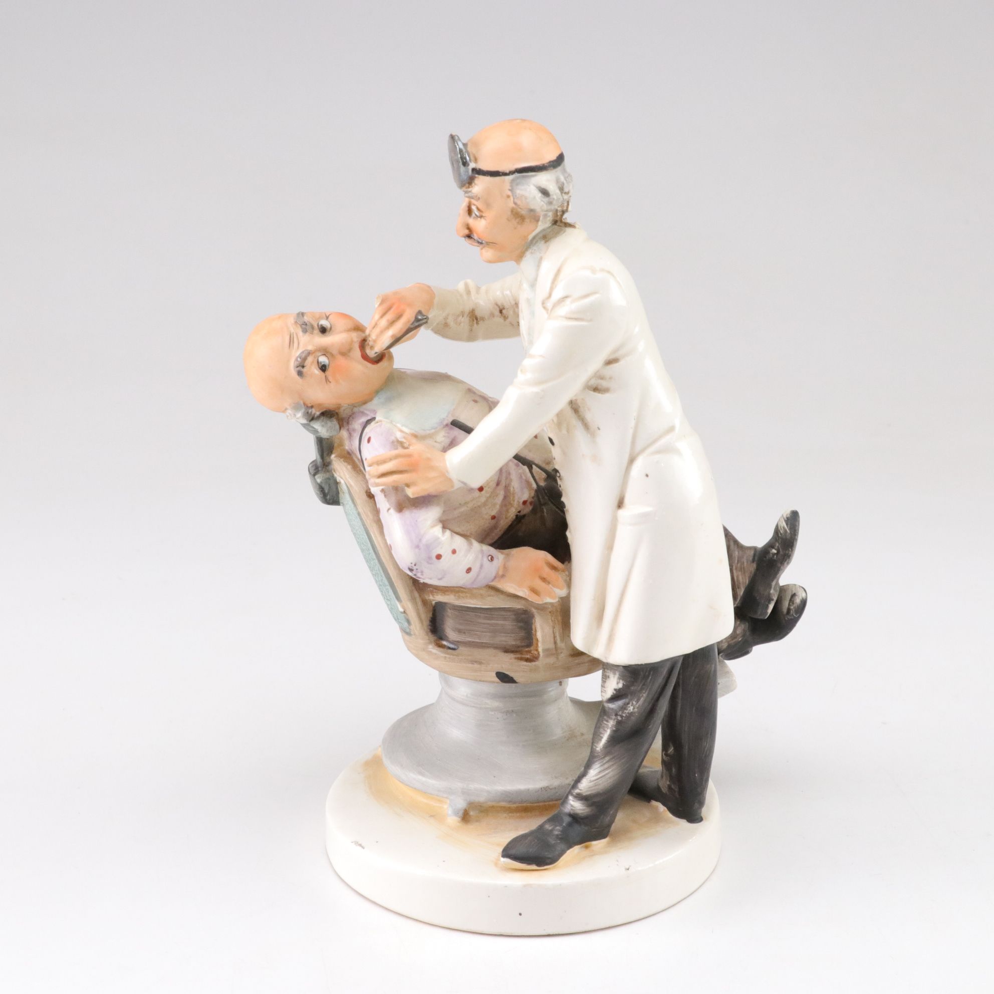 Capodimonte Carved Porcelain Dentist Figurine with Matryoshka Dolls & More